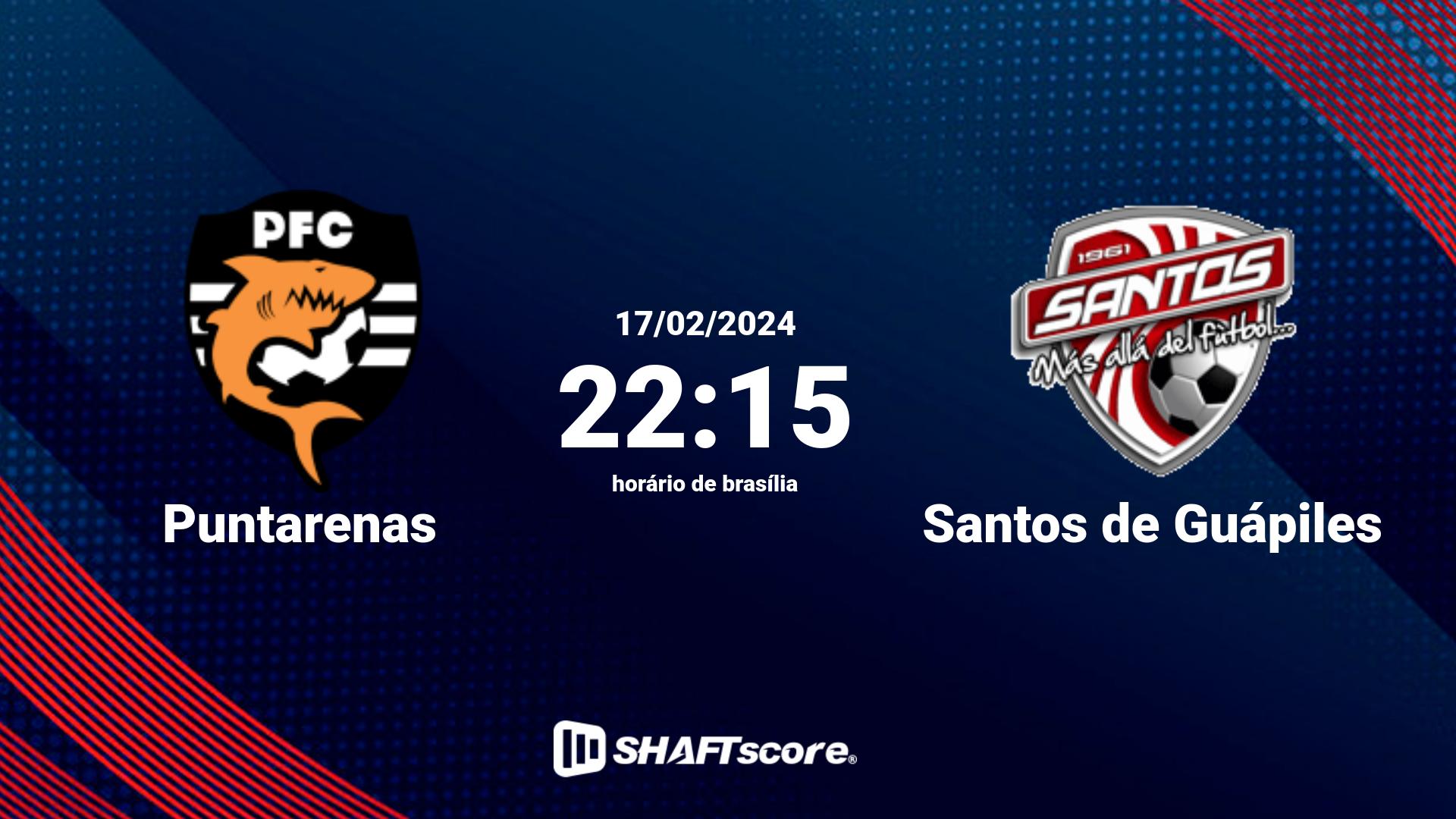 Estatísticas do jogo Puntarenas vs Santos de Guápiles 17.02 22:15