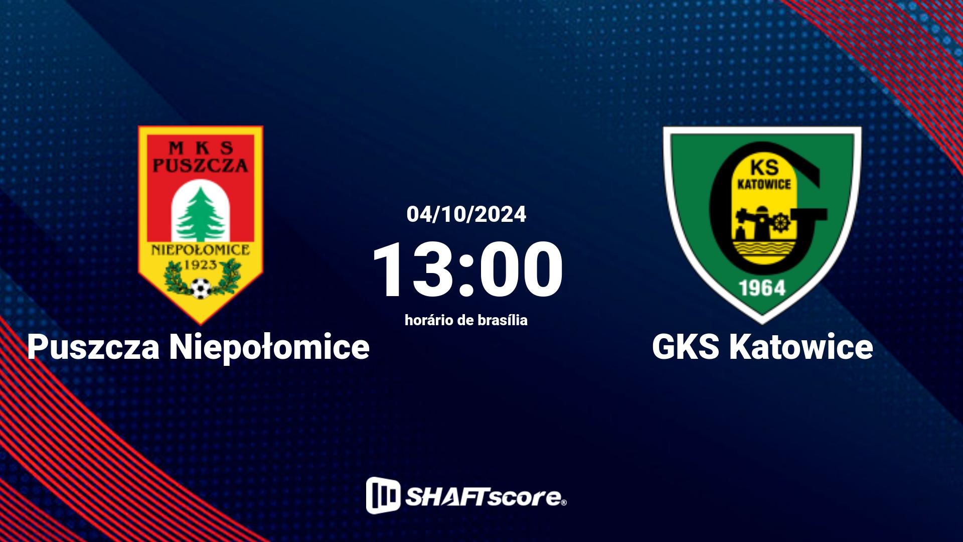 Estatísticas do jogo Puszcza Niepołomice vs GKS Katowice 04.10 13:00