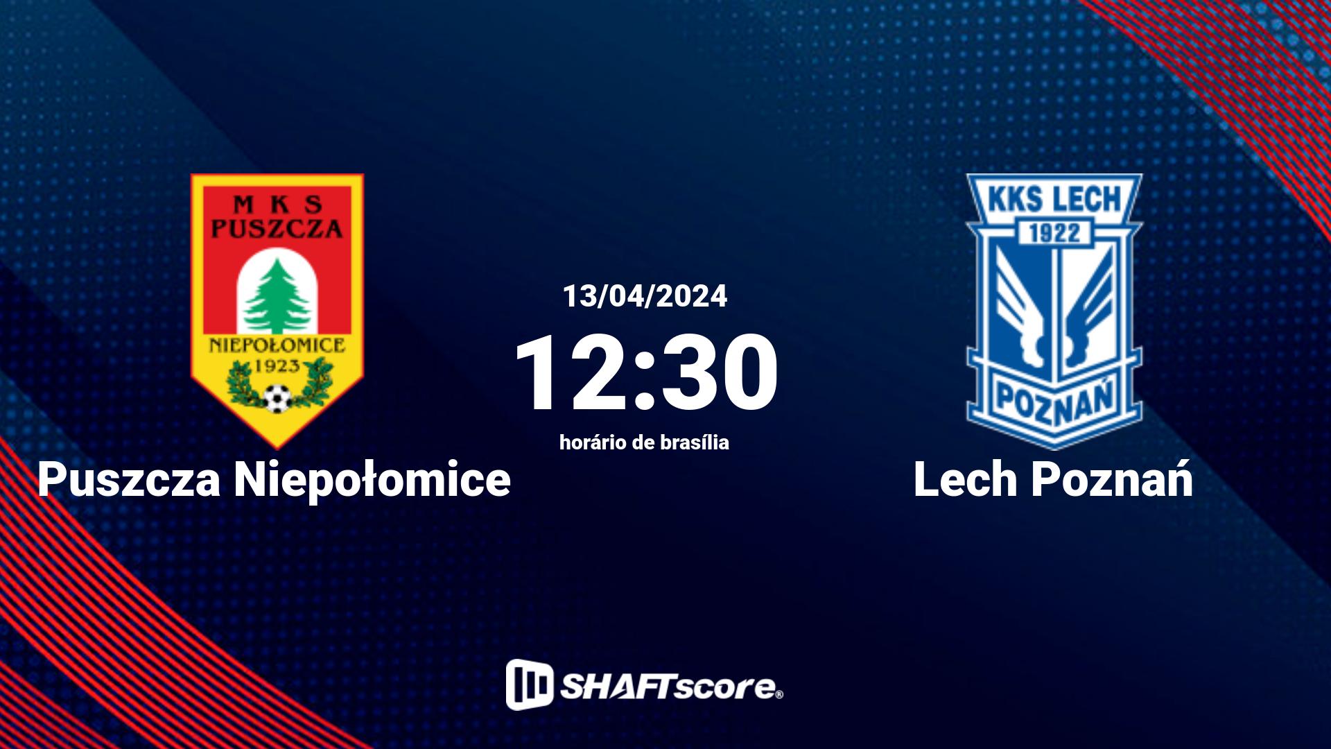 Estatísticas do jogo Puszcza Niepołomice vs Lech Poznań 13.04 12:30