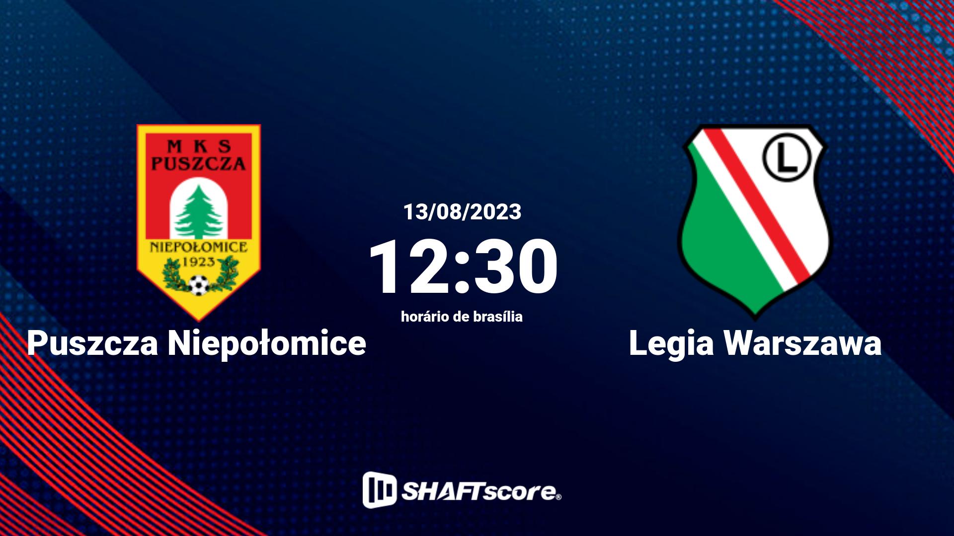 Estatísticas do jogo Puszcza Niepołomice vs Legia Warszawa 13.08 12:30