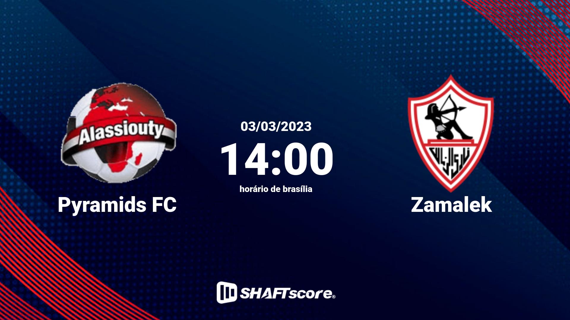 Estatísticas do jogo Pyramids FC vs Zamalek 03.03 14:00