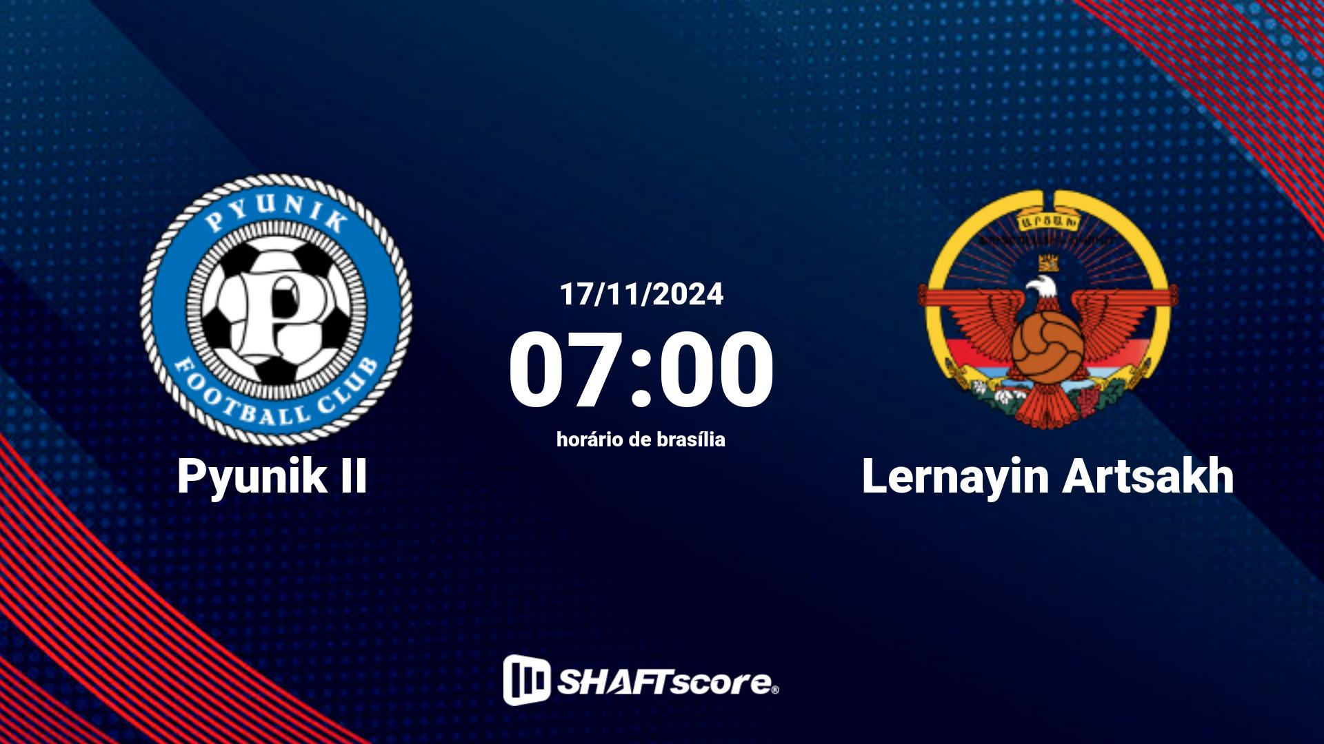 Estatísticas do jogo Pyunik II vs Lernayin Artsakh 17.11 07:00