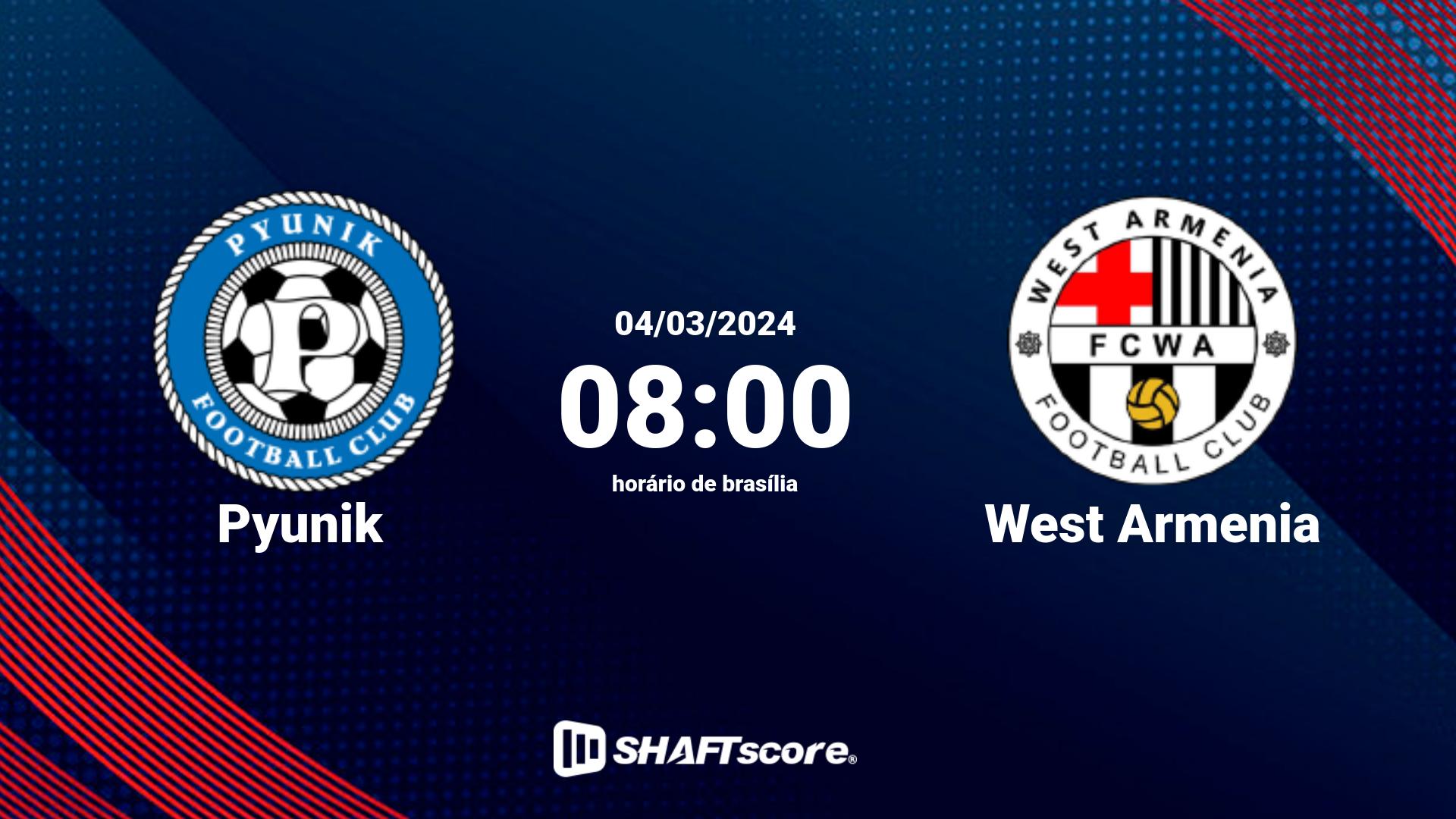 Estatísticas do jogo Pyunik vs West Armenia 04.03 08:00