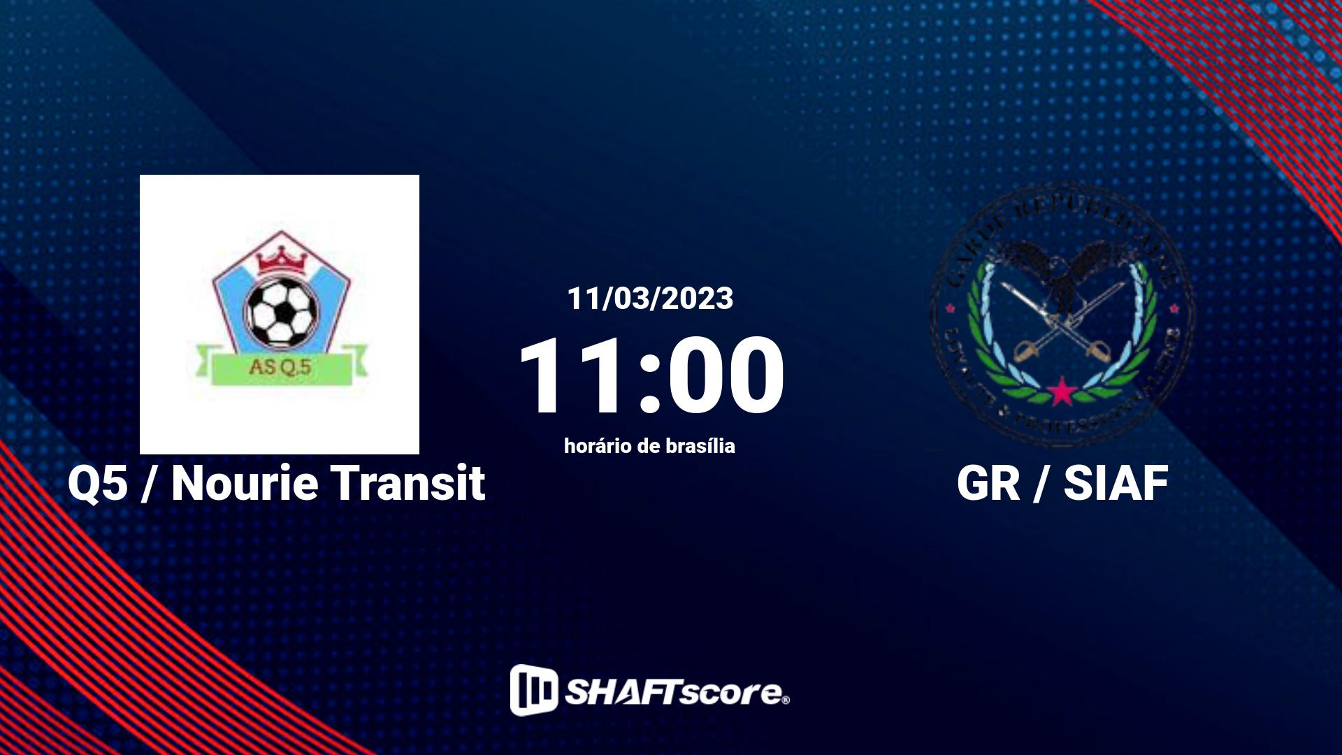 Estatísticas do jogo Q5 / Nourie Transit vs GR / SIAF 11.03 11:00