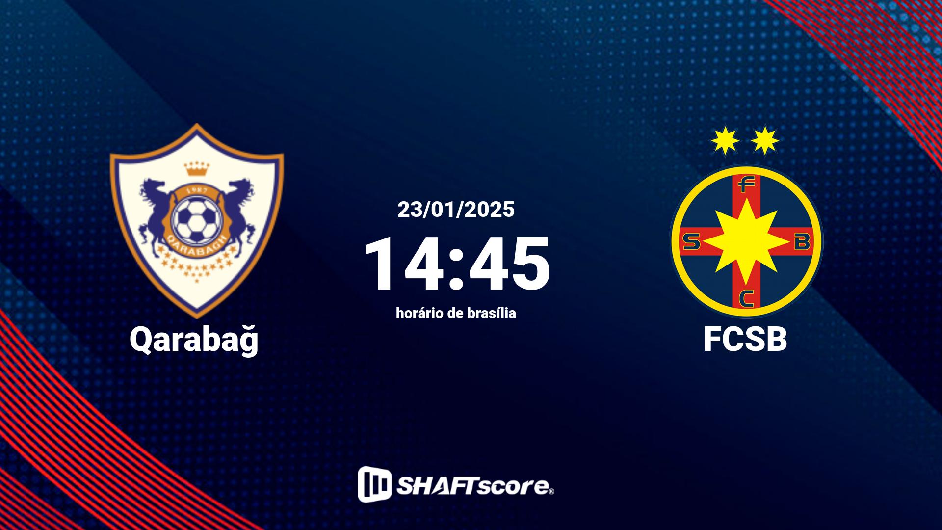 Estatísticas do jogo Qarabağ vs FCSB 23.01 14:45