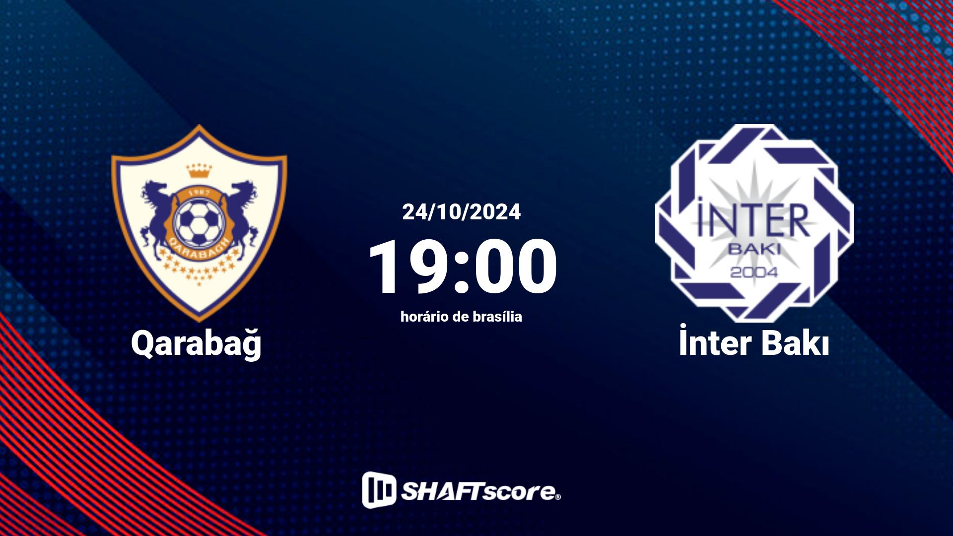 Estatísticas do jogo Qarabağ vs İnter Bakı 24.10 19:00