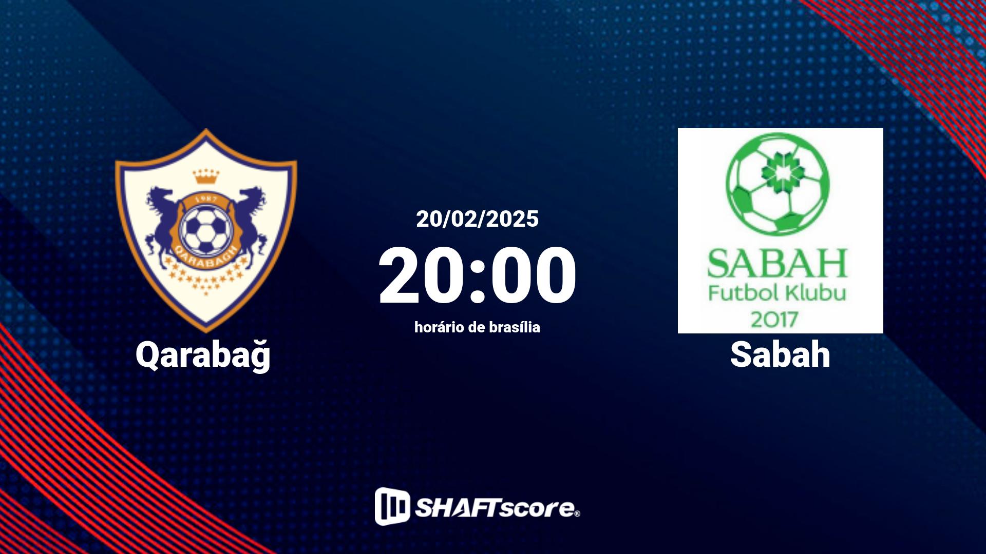 Estatísticas do jogo Qarabağ vs Sabah 20.02 20:00