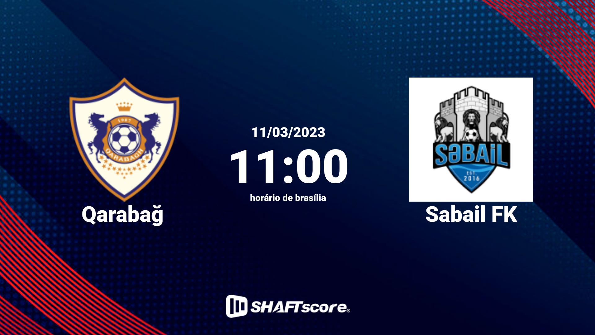 Estatísticas do jogo Qarabağ vs Sabail FK 11.03 11:00