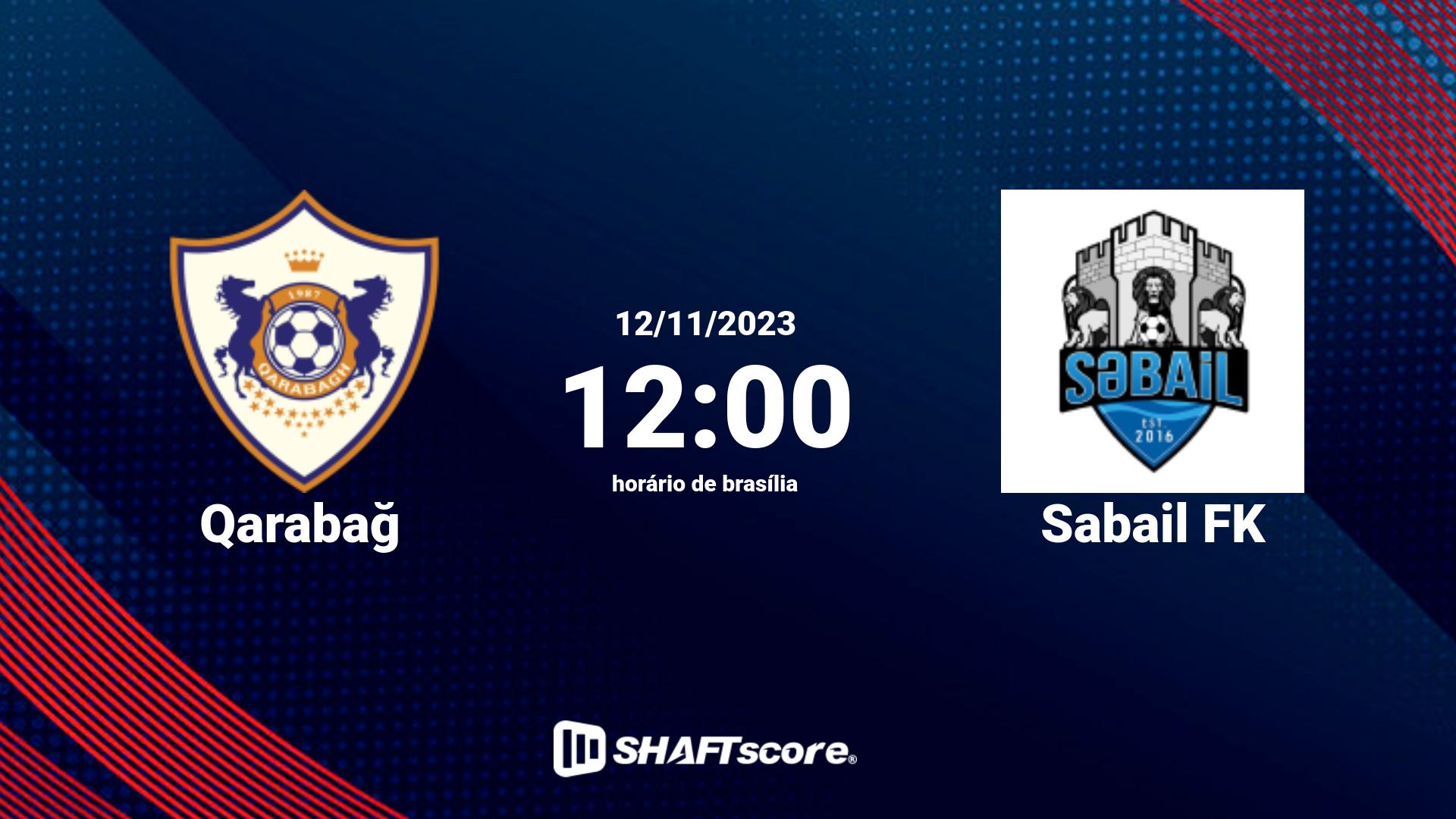 Estatísticas do jogo Qarabağ vs Sabail FK 12.11 12:00