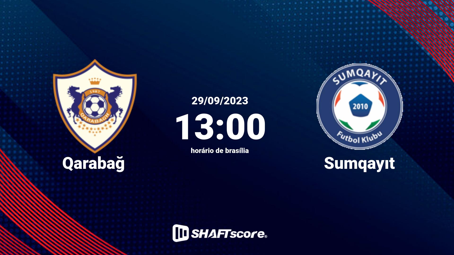 Estatísticas do jogo Qarabağ vs Sumqayıt 29.09 13:00