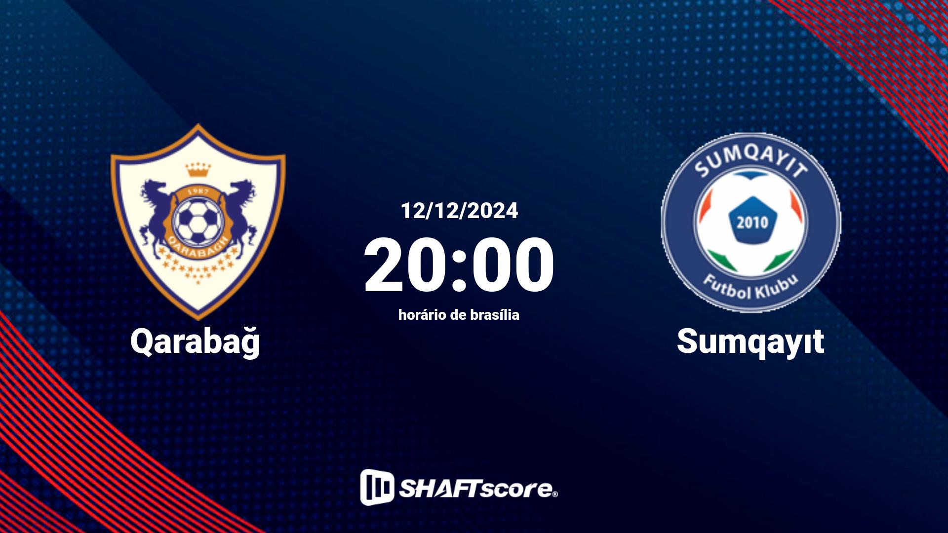 Estatísticas do jogo Qarabağ vs Sumqayıt 12.12 20:00