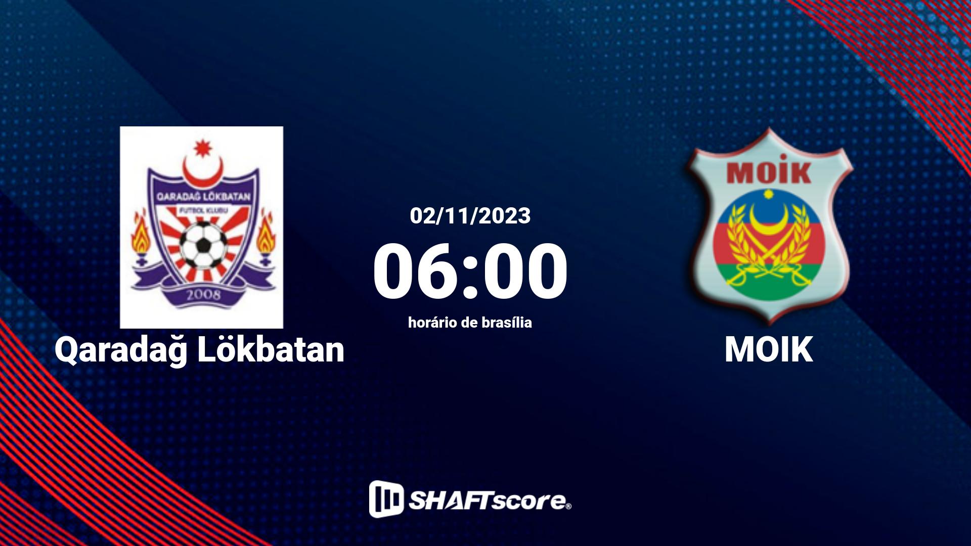 Estatísticas do jogo Qaradağ Lökbatan vs MOIK 02.11 06:00