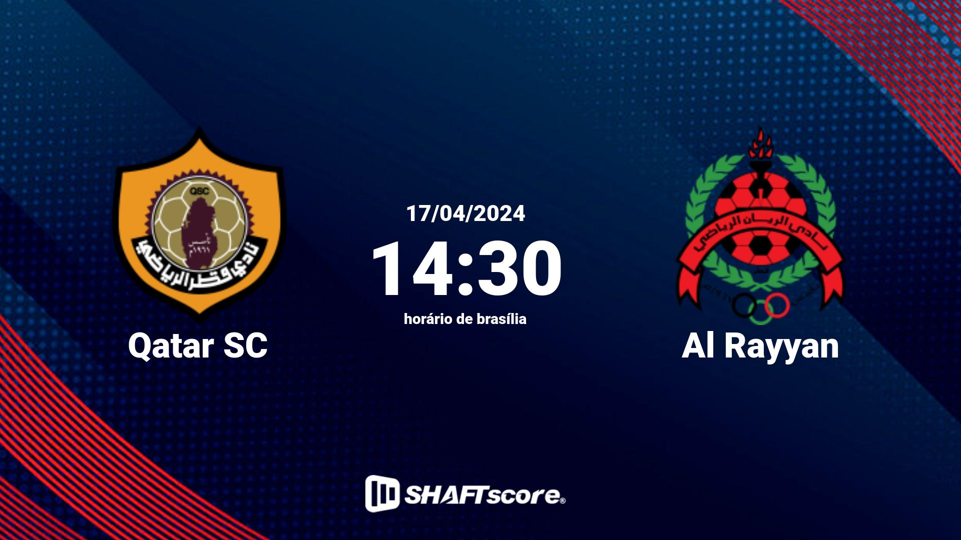 Estatísticas do jogo Qatar SC vs Al Rayyan 17.04 14:30