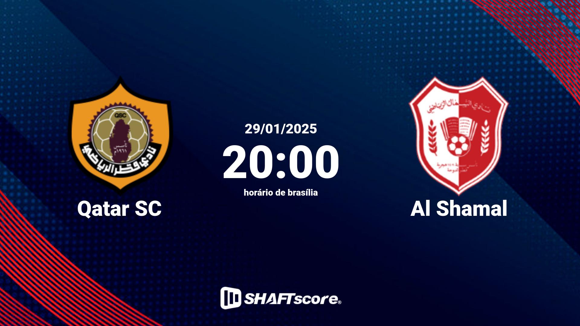 Estatísticas do jogo Qatar SC vs Al Shamal 29.01 20:00