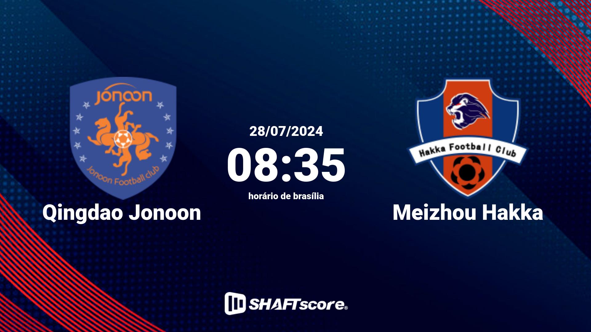 Estatísticas do jogo Qingdao Jonoon vs Meizhou Hakka 28.07 08:35