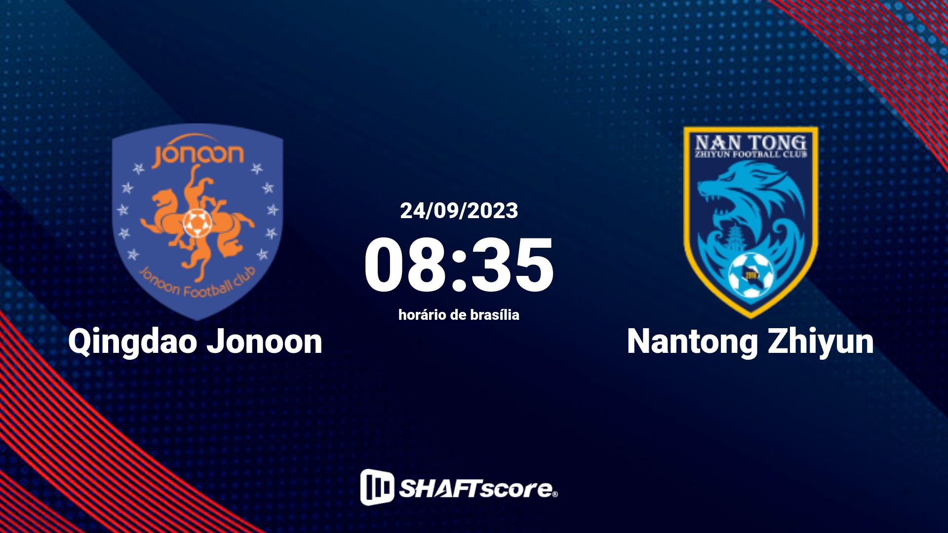 Estatísticas do jogo Qingdao Jonoon vs Nantong Zhiyun 24.09 08:35