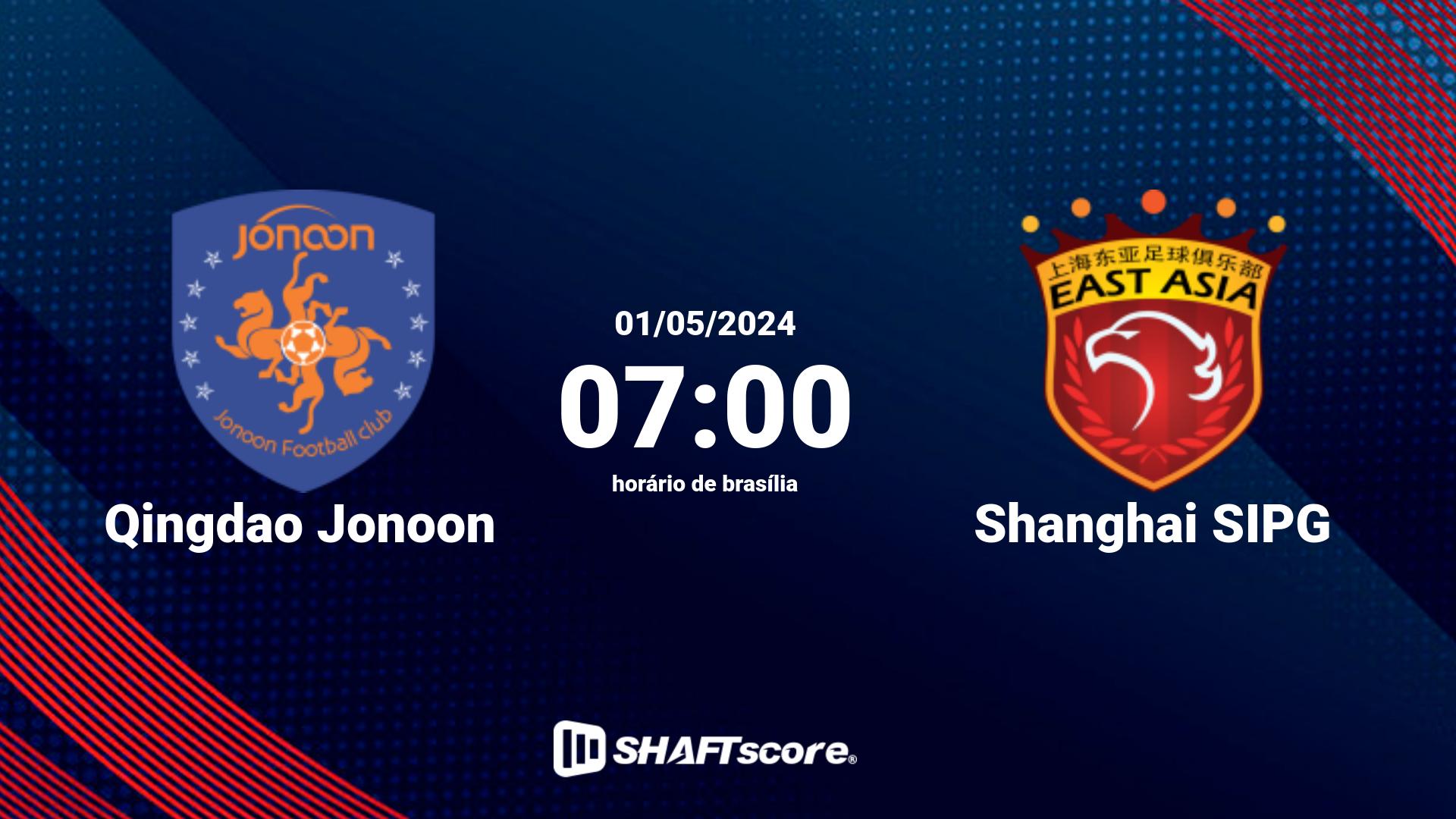 Estatísticas do jogo Qingdao Jonoon vs Shanghai SIPG 01.05 07:00