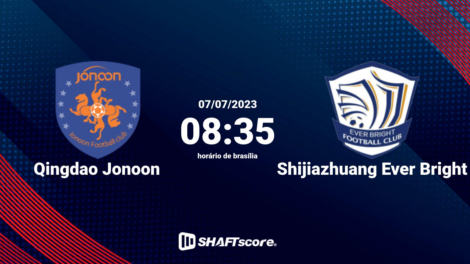 Estatísticas do jogo Qingdao Jonoon vs Shijiazhuang Ever Bright 07.07 08:35