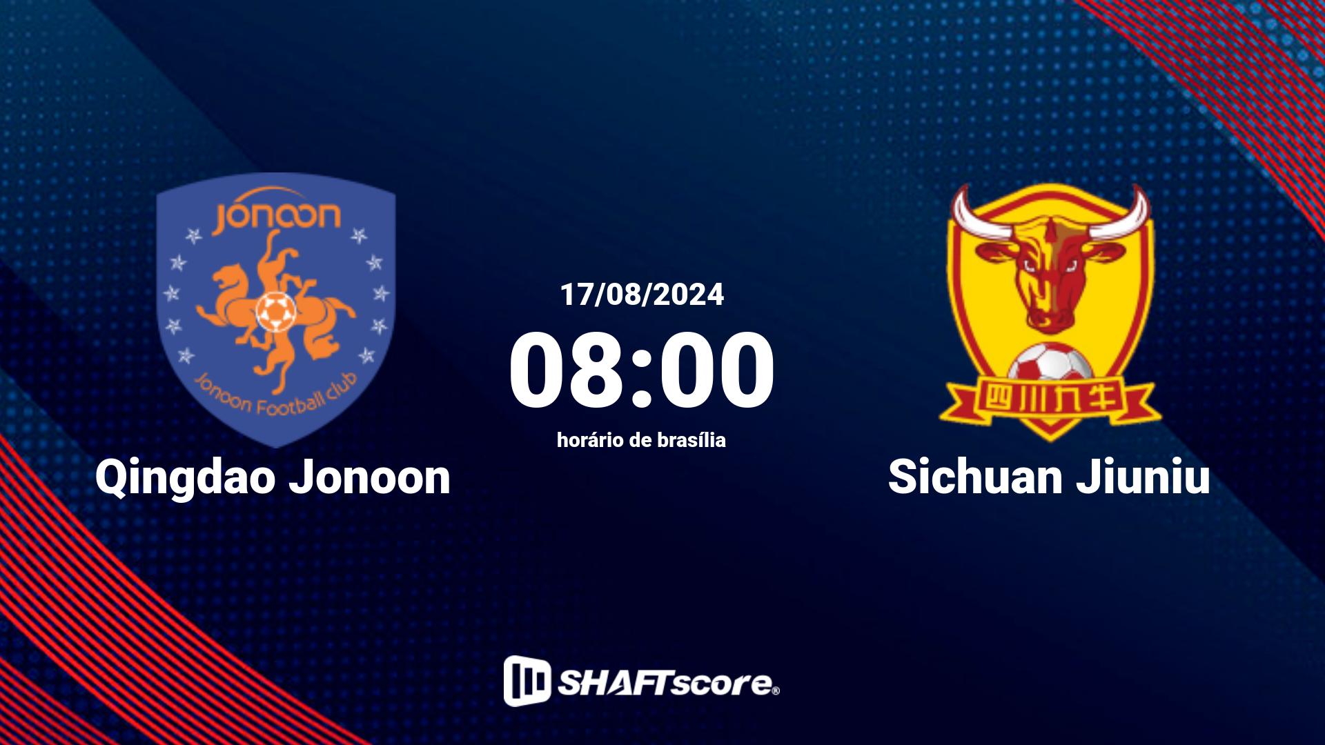 Estatísticas do jogo Qingdao Jonoon vs Sichuan Jiuniu 17.08 08:00