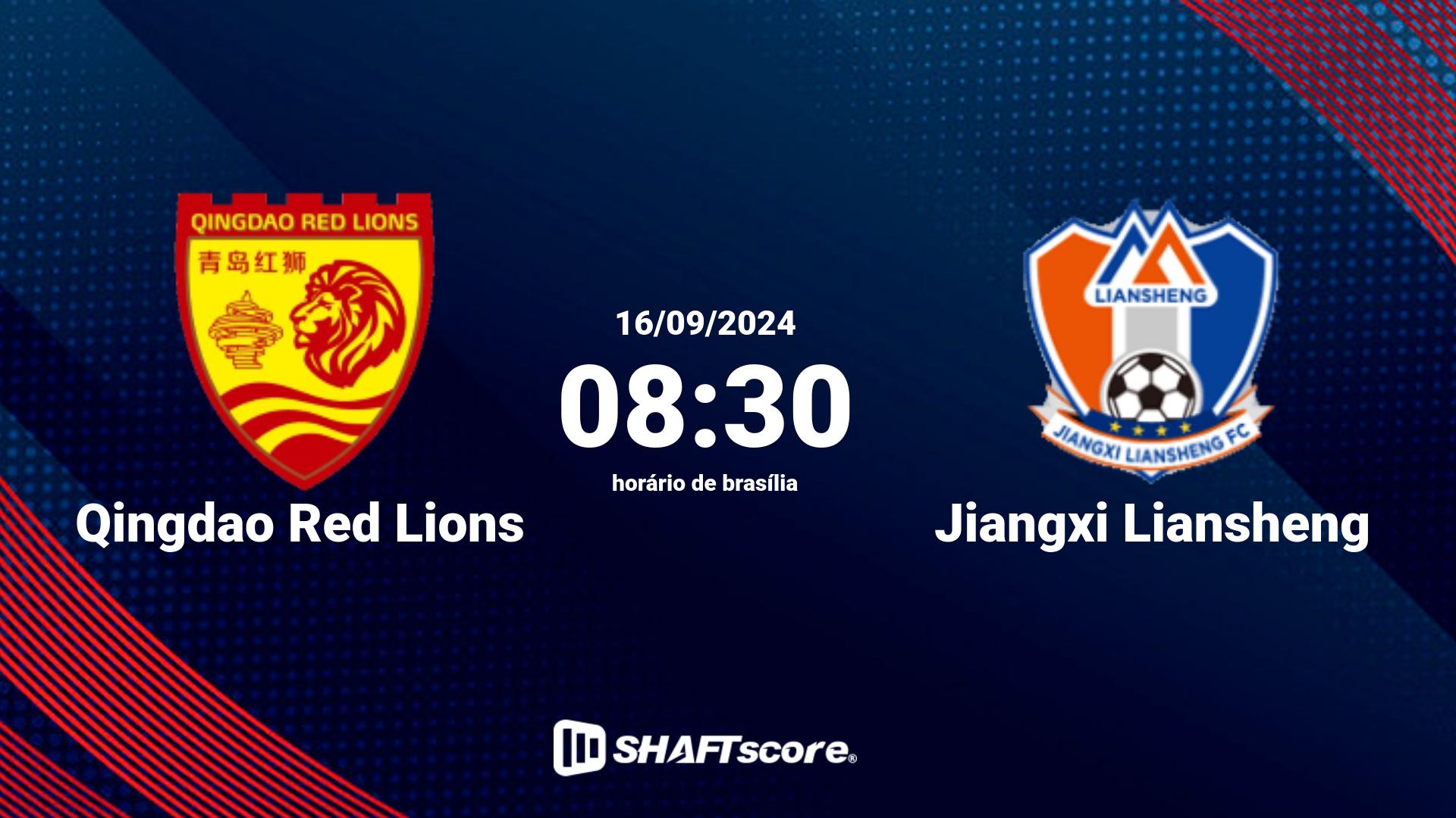 Estatísticas do jogo Qingdao Red Lions vs Jiangxi Liansheng 16.09 08:30