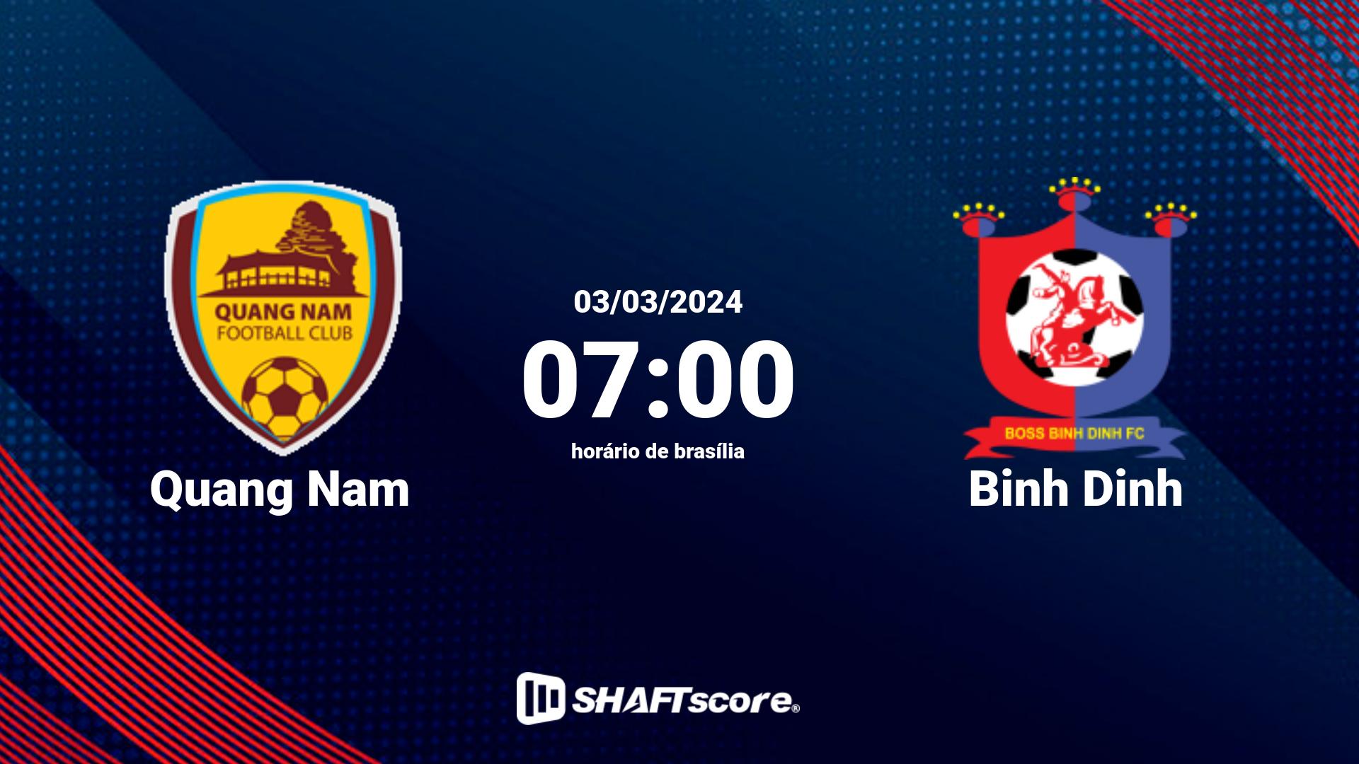 Estatísticas do jogo Quang Nam vs Binh Dinh 03.03 07:00