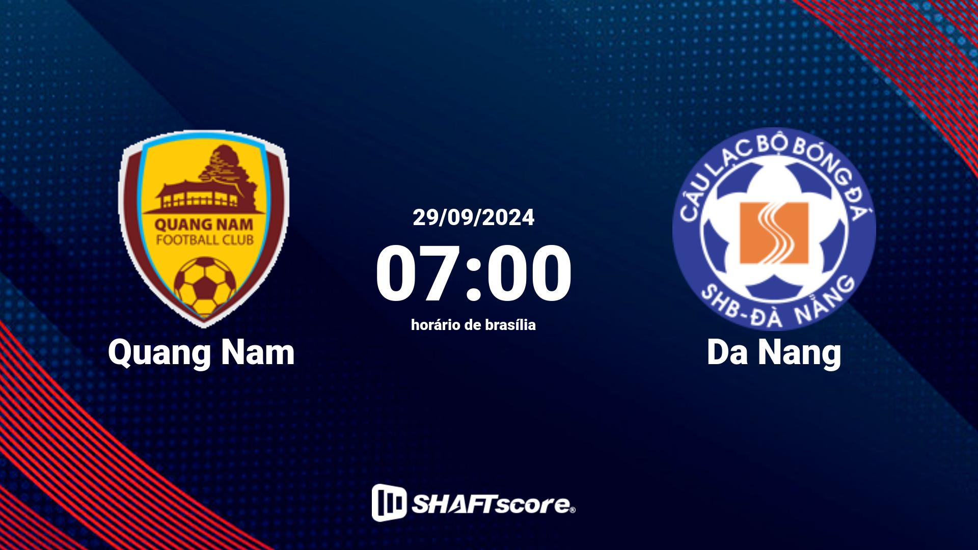 Estatísticas do jogo Quang Nam vs Da Nang 29.09 07:00