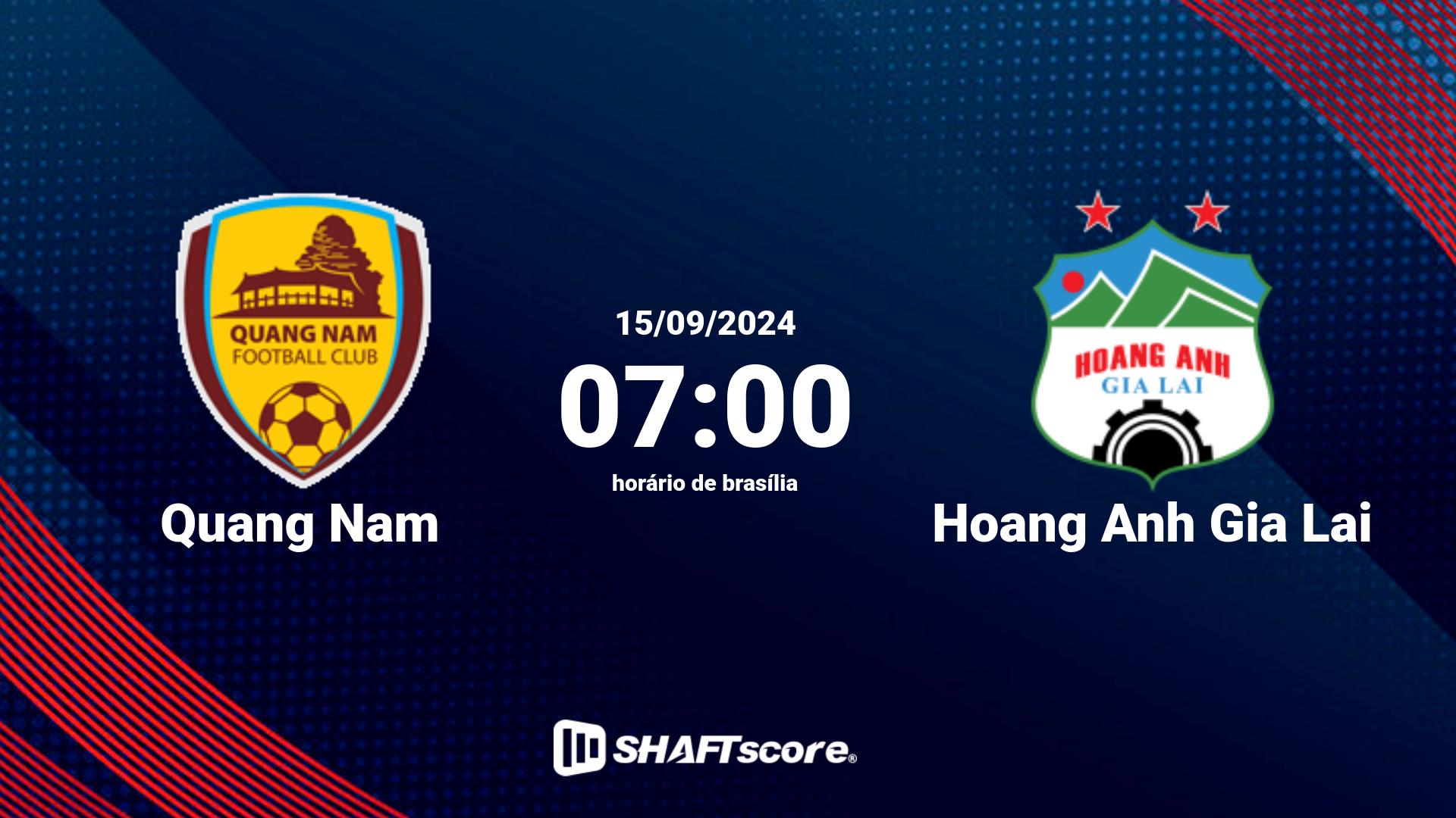 Estatísticas do jogo Quang Nam vs Hoang Anh Gia Lai 15.09 07:00