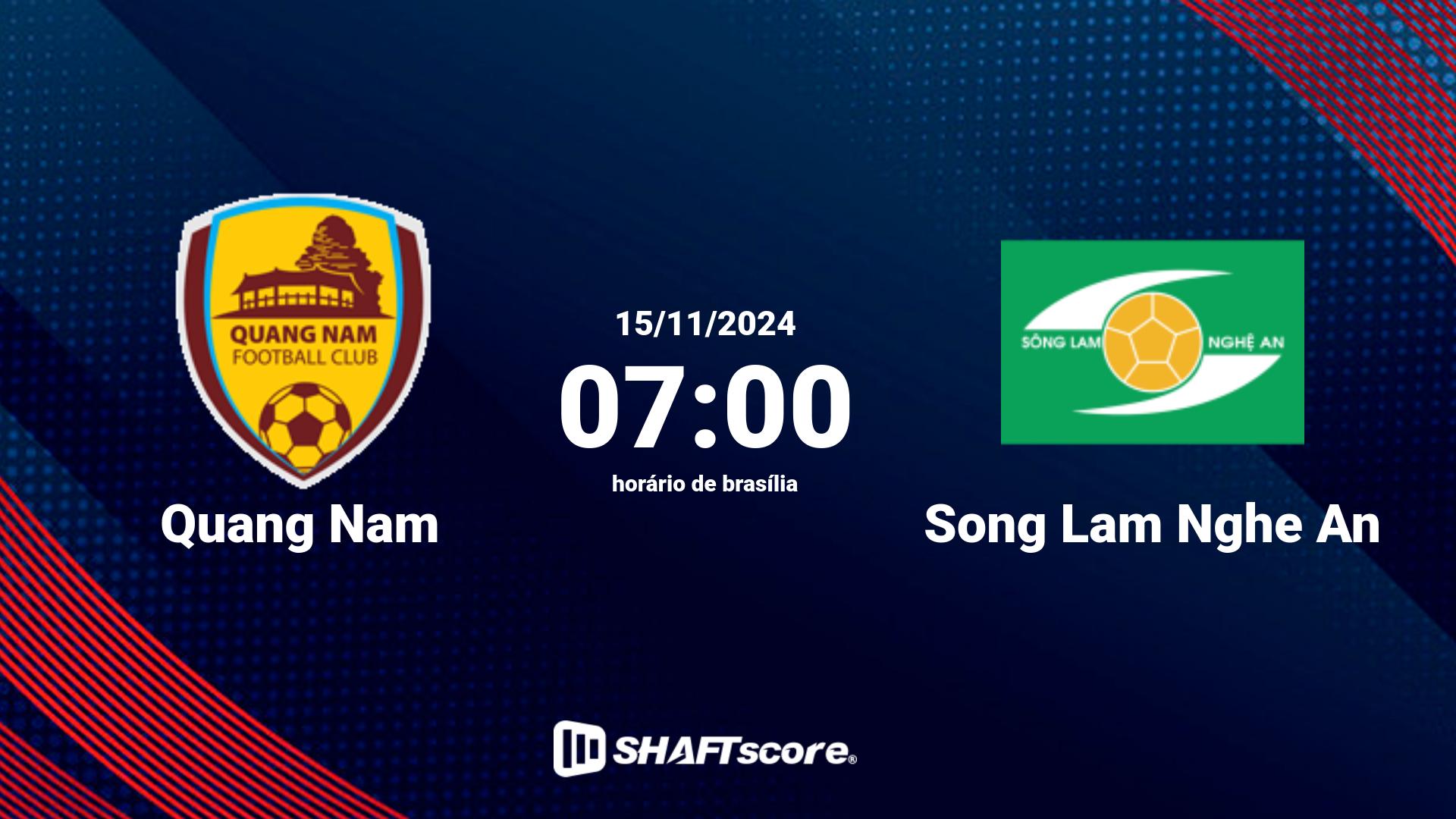 Estatísticas do jogo Quang Nam vs Song Lam Nghe An 15.11 07:00