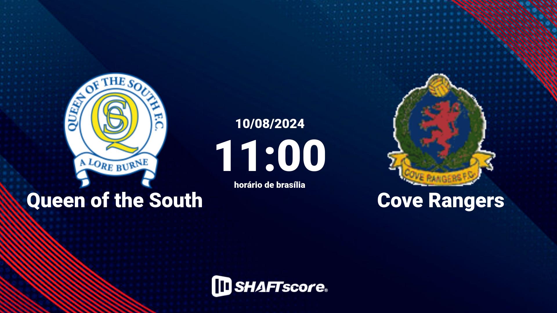 Estatísticas do jogo Queen of the South vs Cove Rangers 10.08 11:00