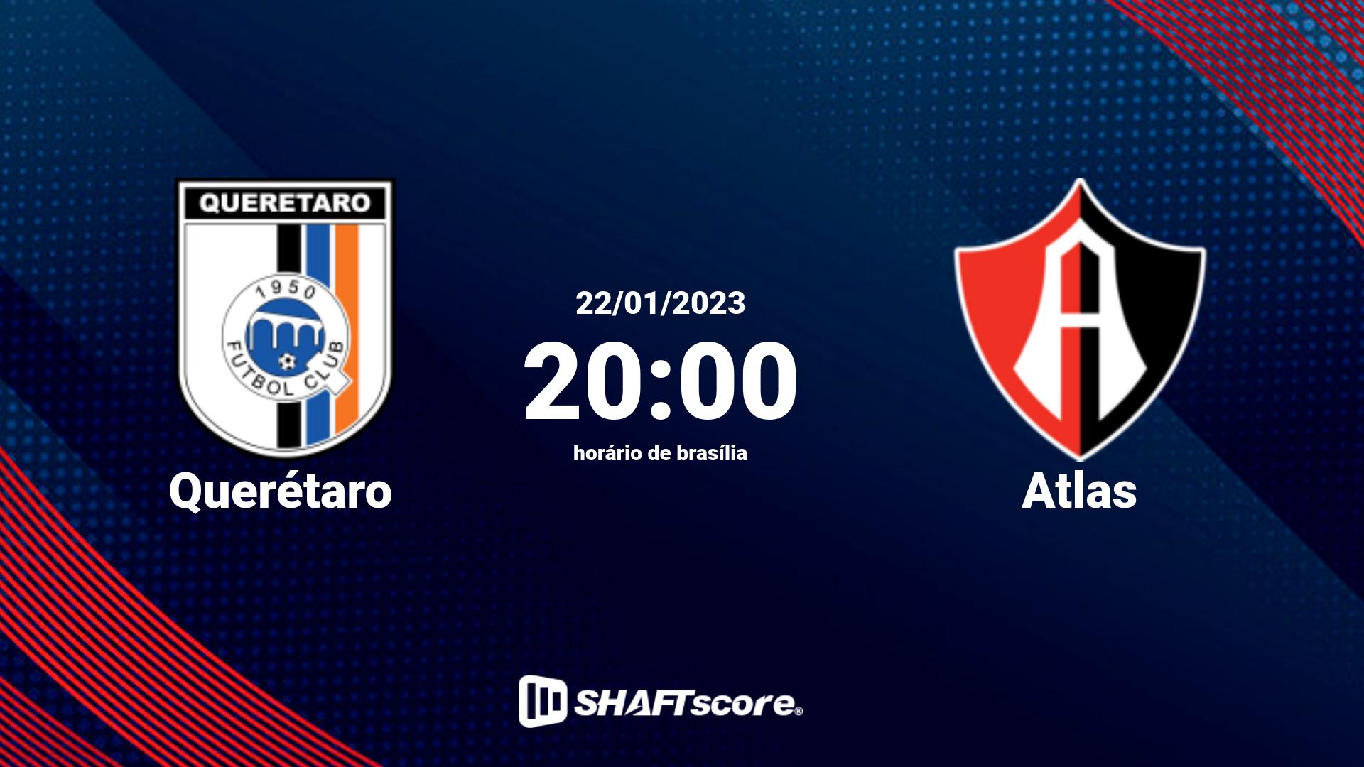 Estatísticas do jogo Querétaro vs Atlas 22.01 20:00