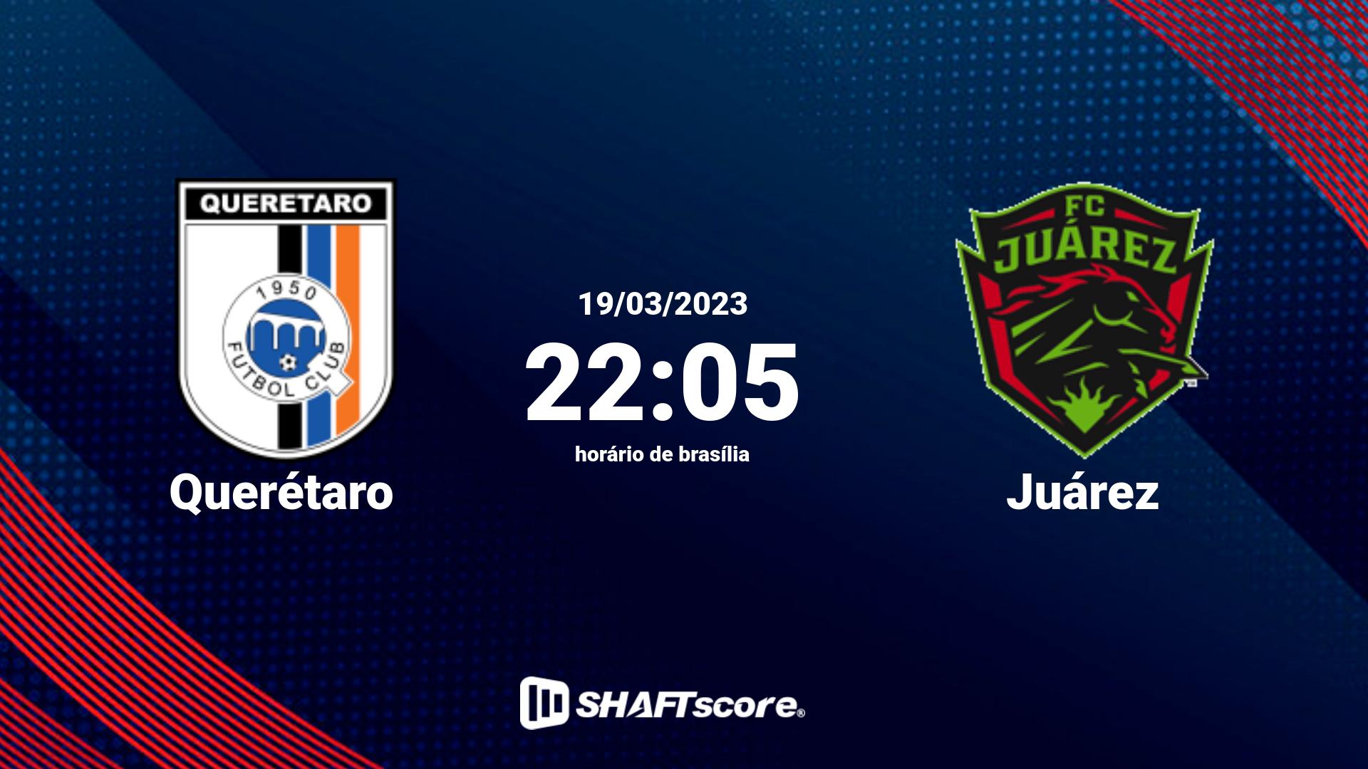 Estatísticas do jogo Querétaro vs Juárez 19.03 22:05