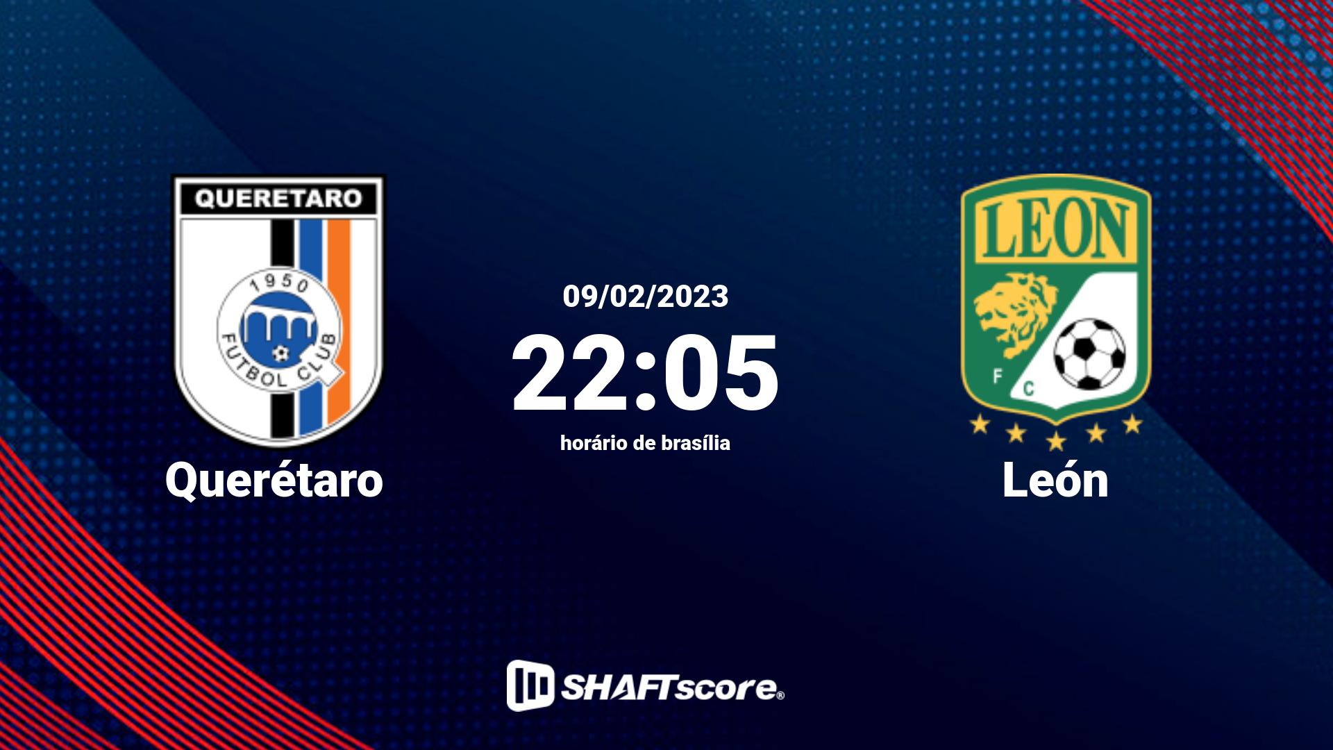 Estatísticas do jogo Querétaro vs León 09.02 22:05