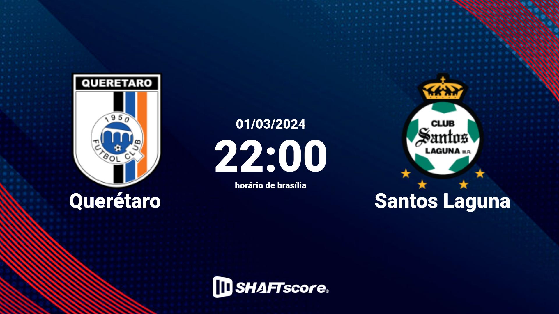 Estatísticas do jogo Querétaro vs Santos Laguna 01.03 22:00