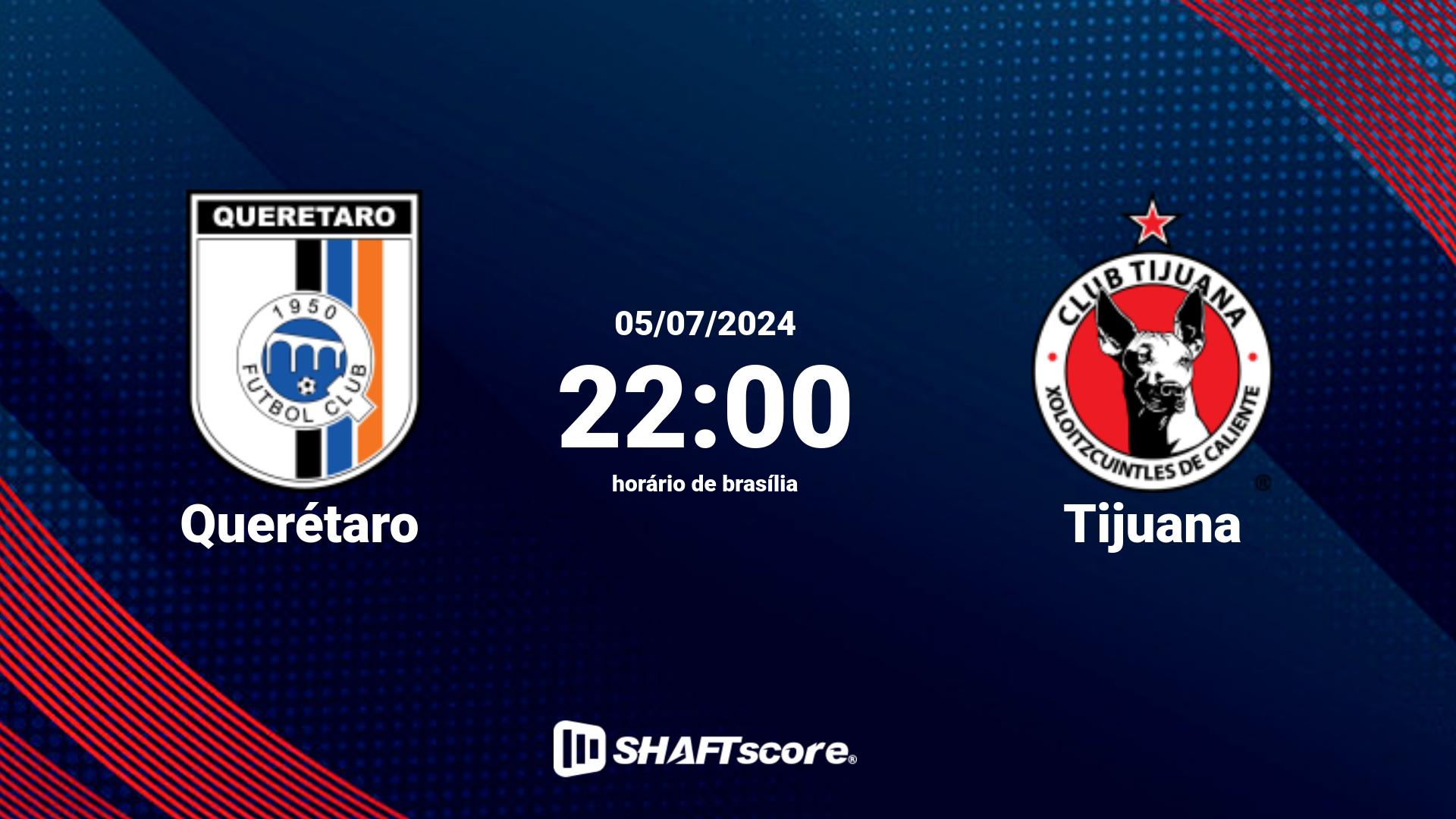 Estatísticas do jogo Querétaro vs Tijuana 05.07 22:00