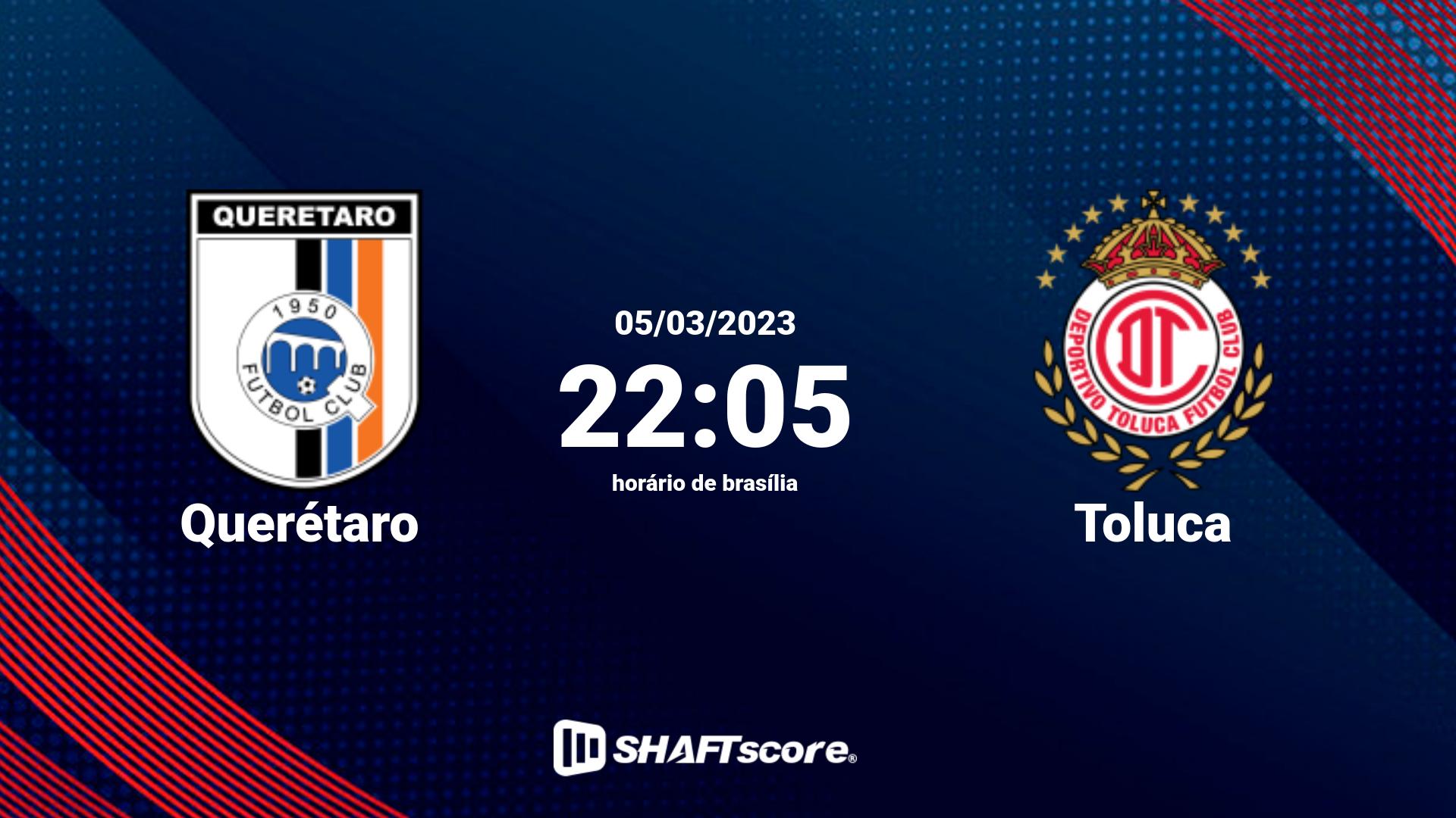 Estatísticas do jogo Querétaro vs Toluca 05.03 22:05