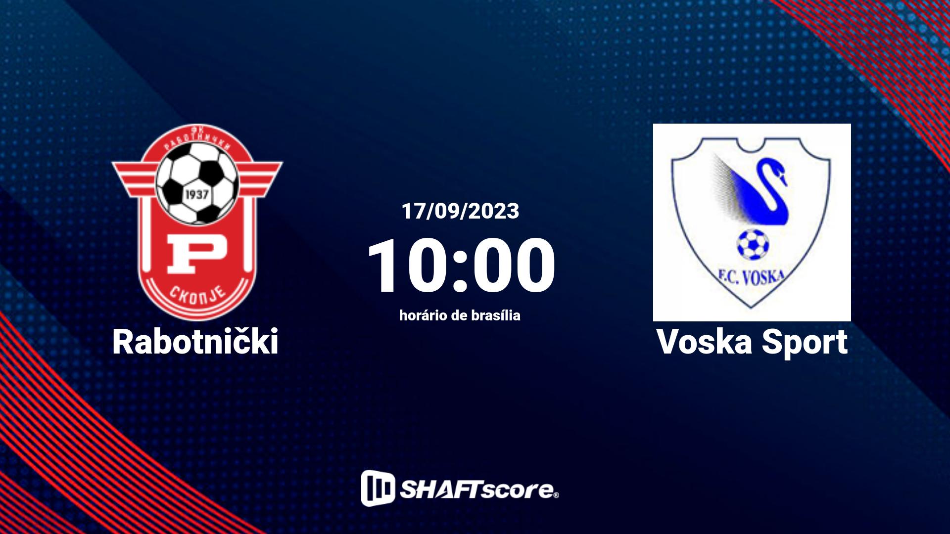 Estatísticas do jogo Rabotnički vs Voska Sport 17.09 10:00