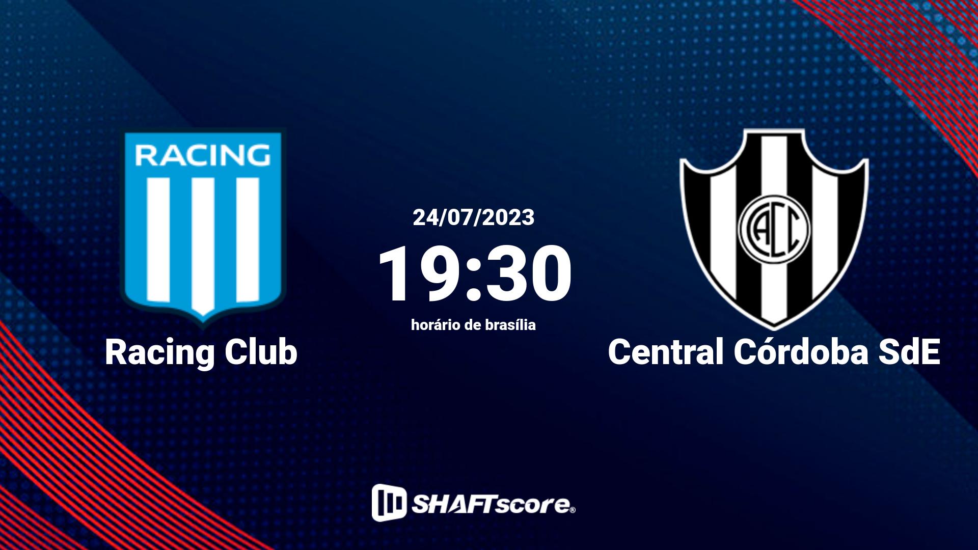 Estatísticas do jogo Racing Club vs Central Córdoba SdE 24.07 19:30