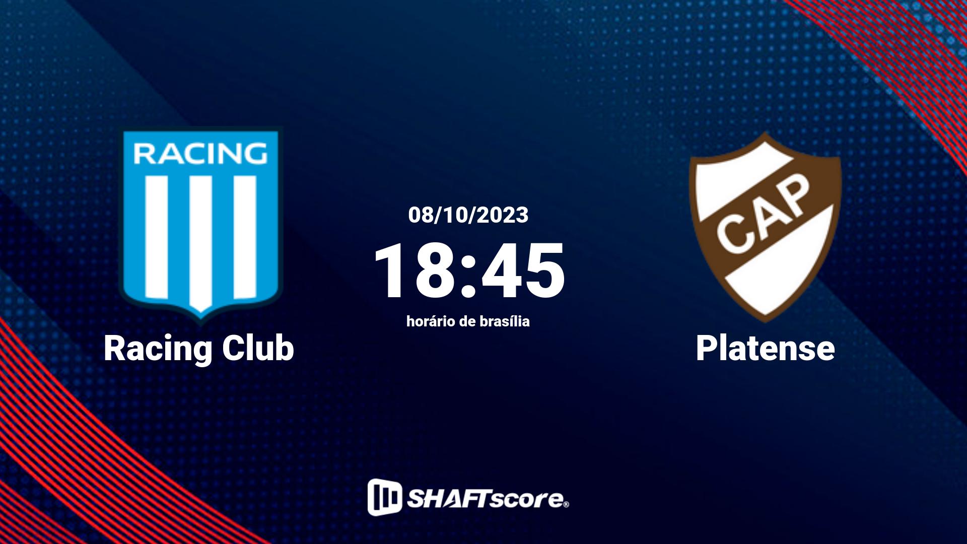 Estatísticas do jogo Racing Club vs Platense 08.10 18:45