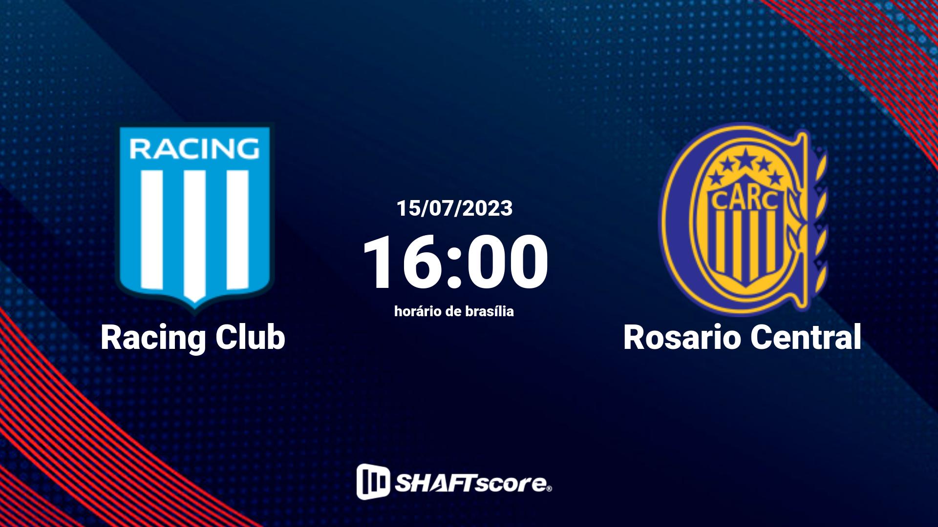 Estatísticas do jogo Racing Club vs Rosario Central 15.07 16:00