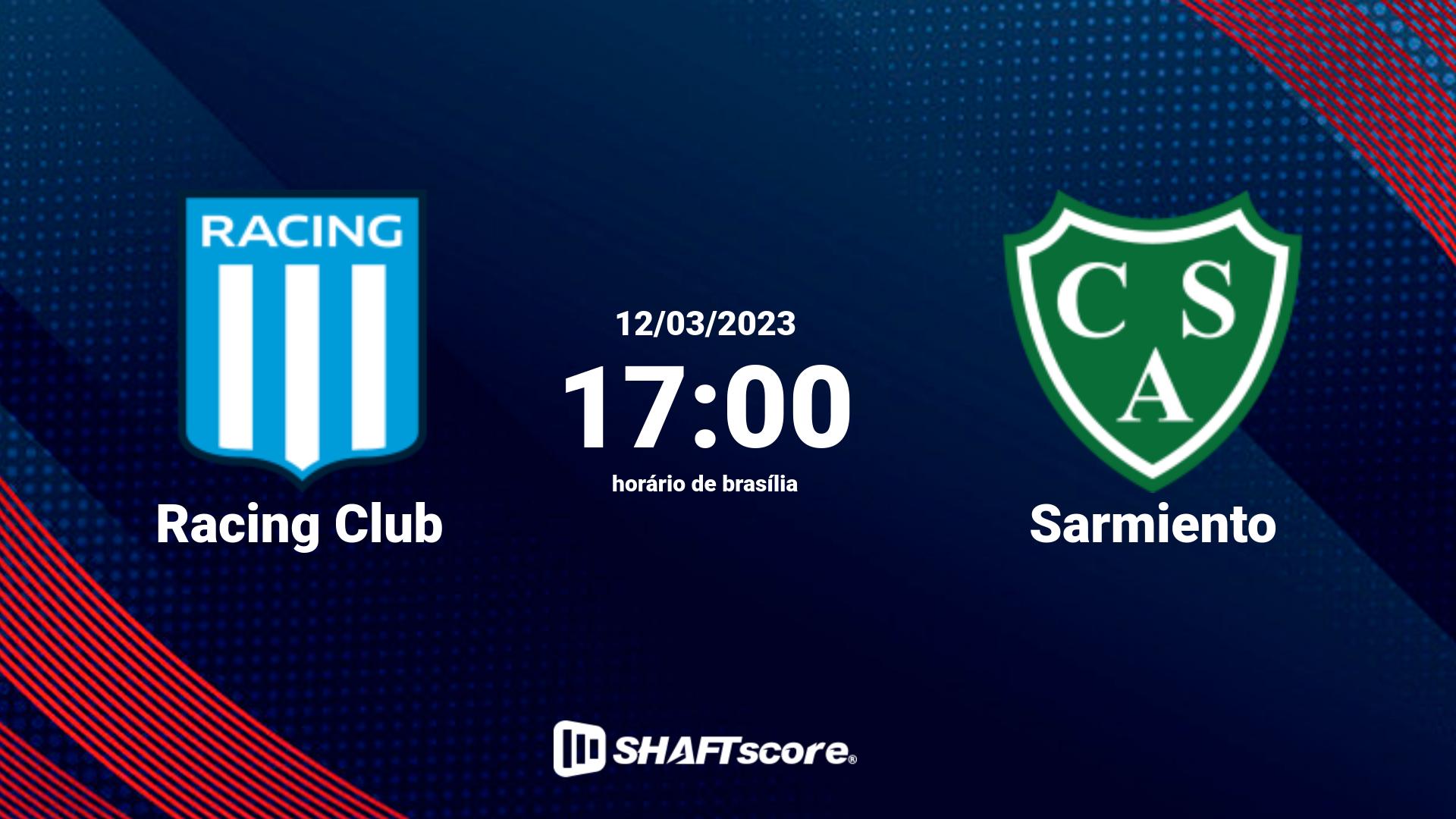 Estatísticas do jogo Racing Club vs Sarmiento 12.03 17:00