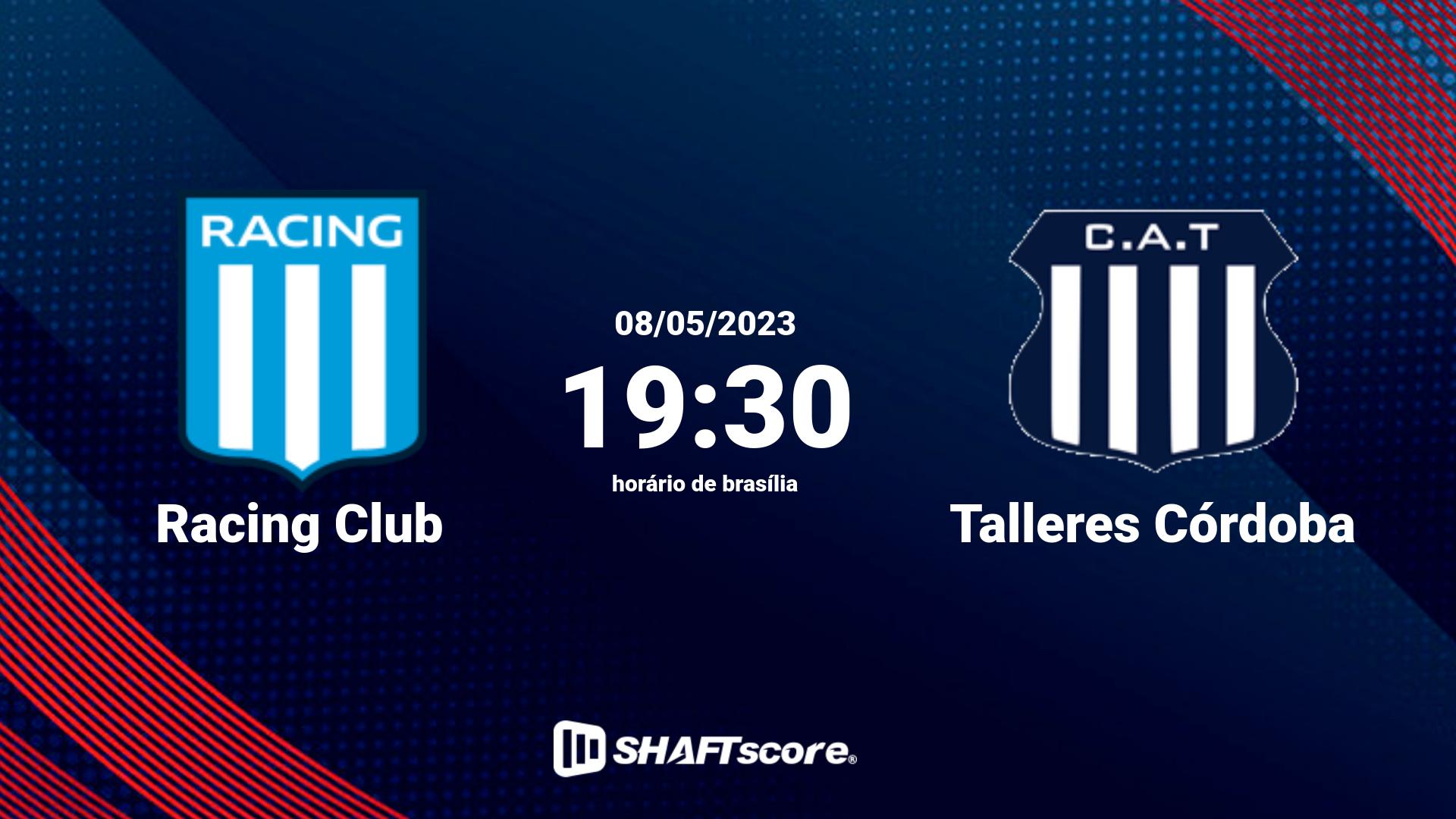 Estatísticas do jogo Racing Club vs Talleres Córdoba 08.05 19:30