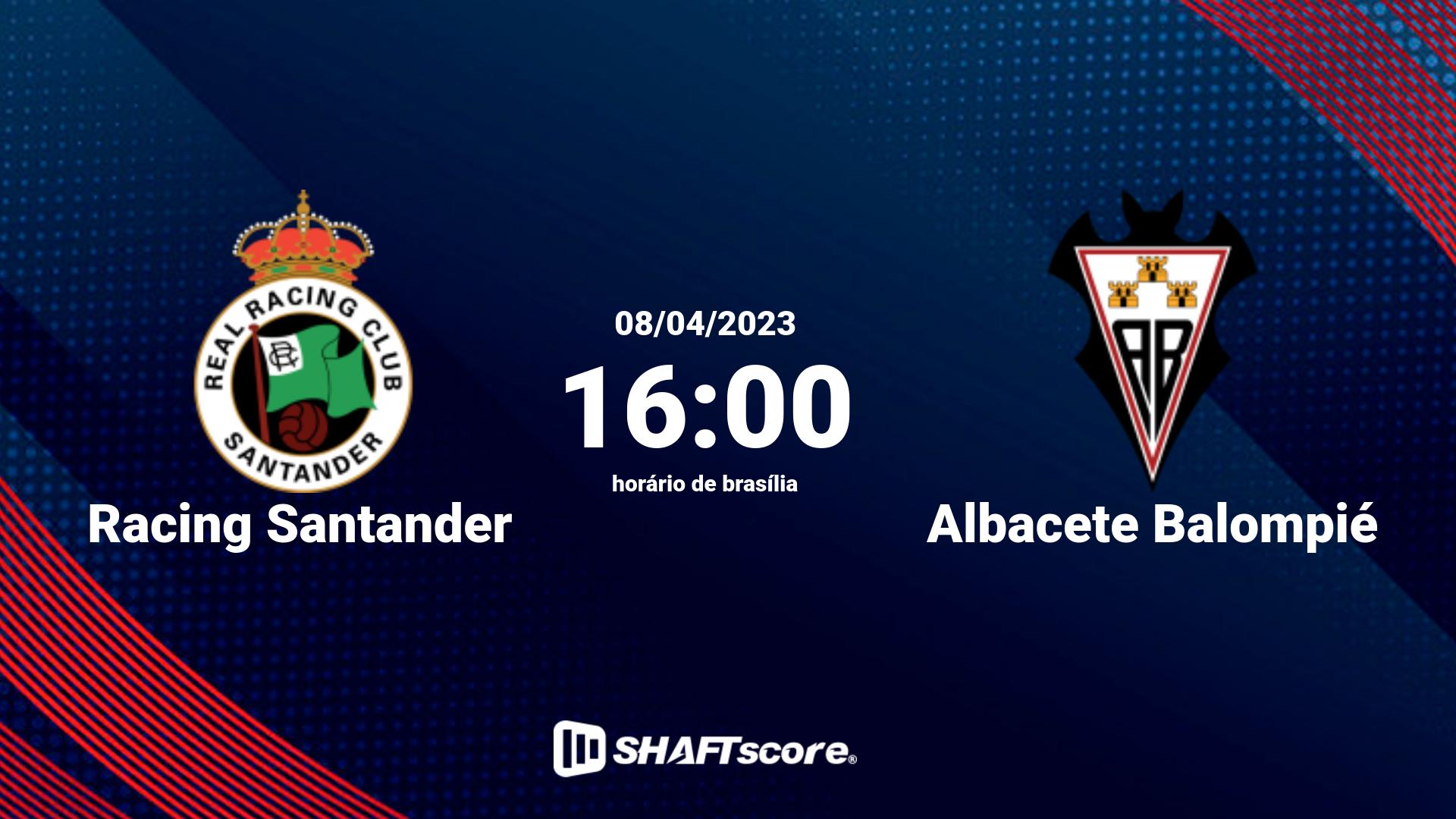 Estatísticas do jogo Racing Santander vs Albacete Balompié 08.04 16:00