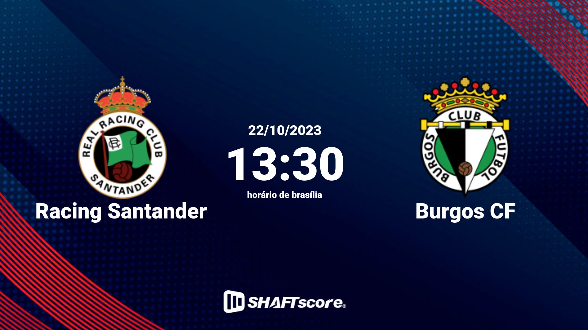 Estatísticas do jogo Racing Santander vs Burgos CF 22.10 13:30