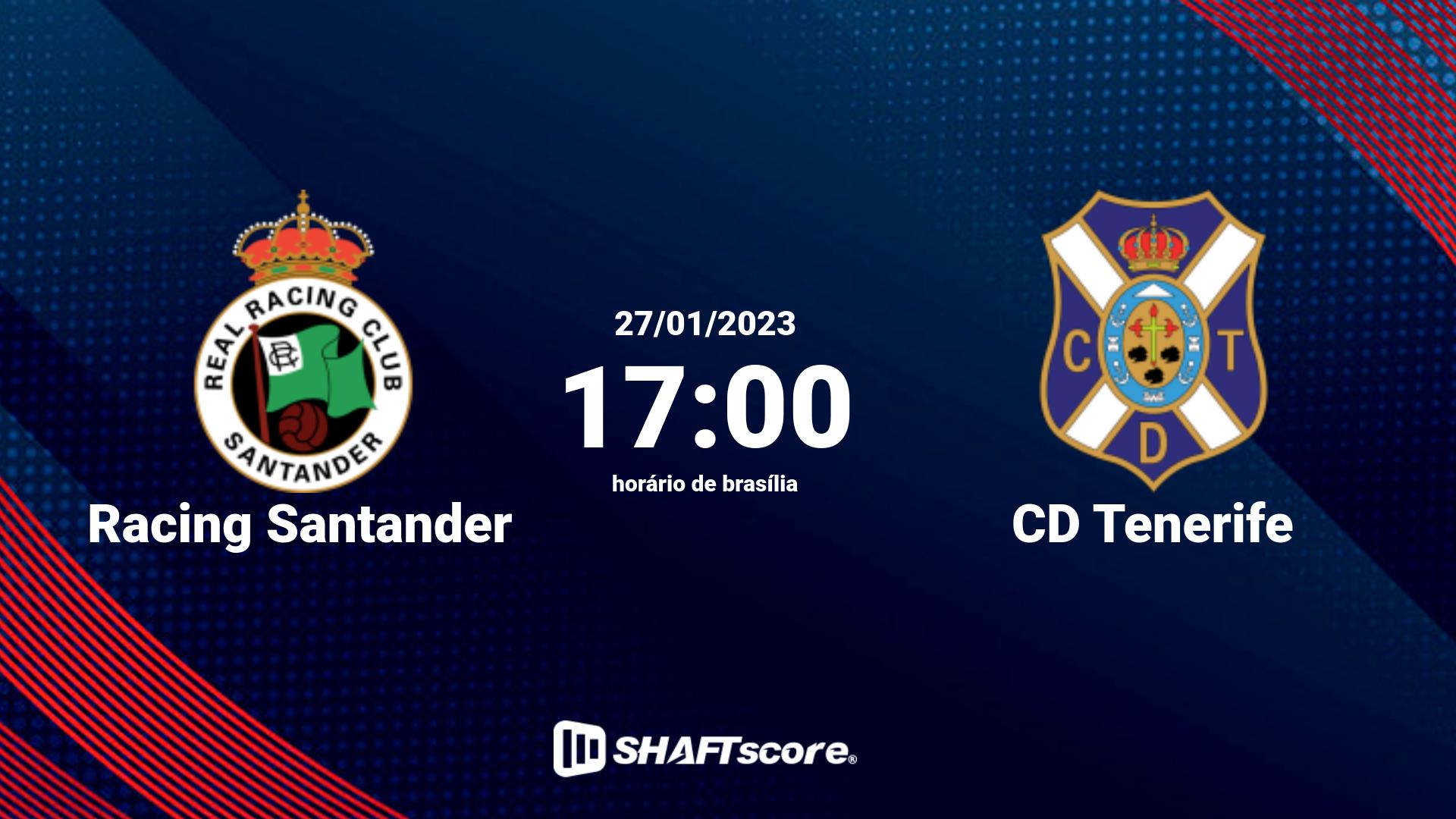 Estatísticas do jogo Racing Santander vs CD Tenerife 27.01 17:00