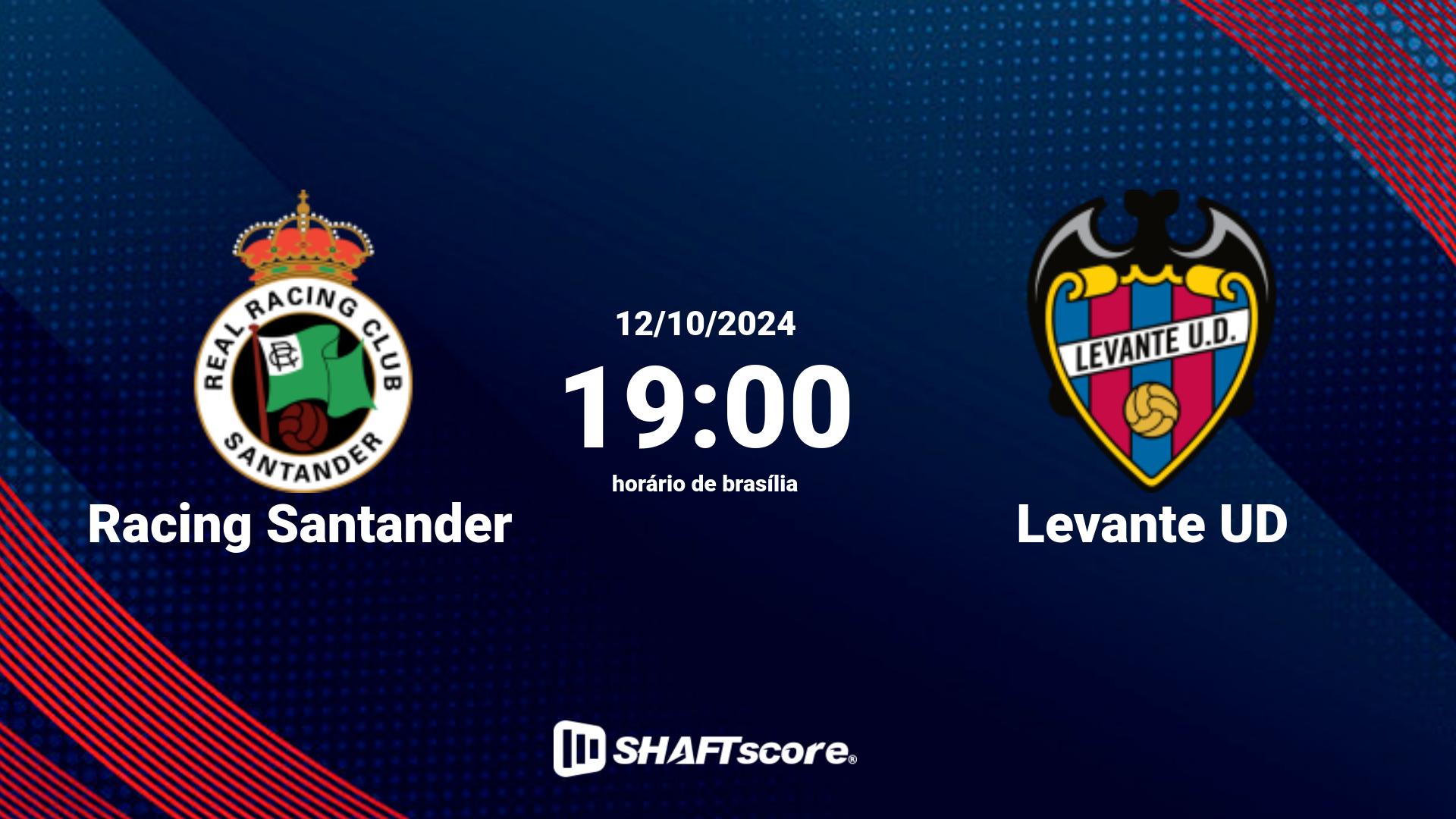 Estatísticas do jogo Racing Santander vs Levante UD 12.10 19:00