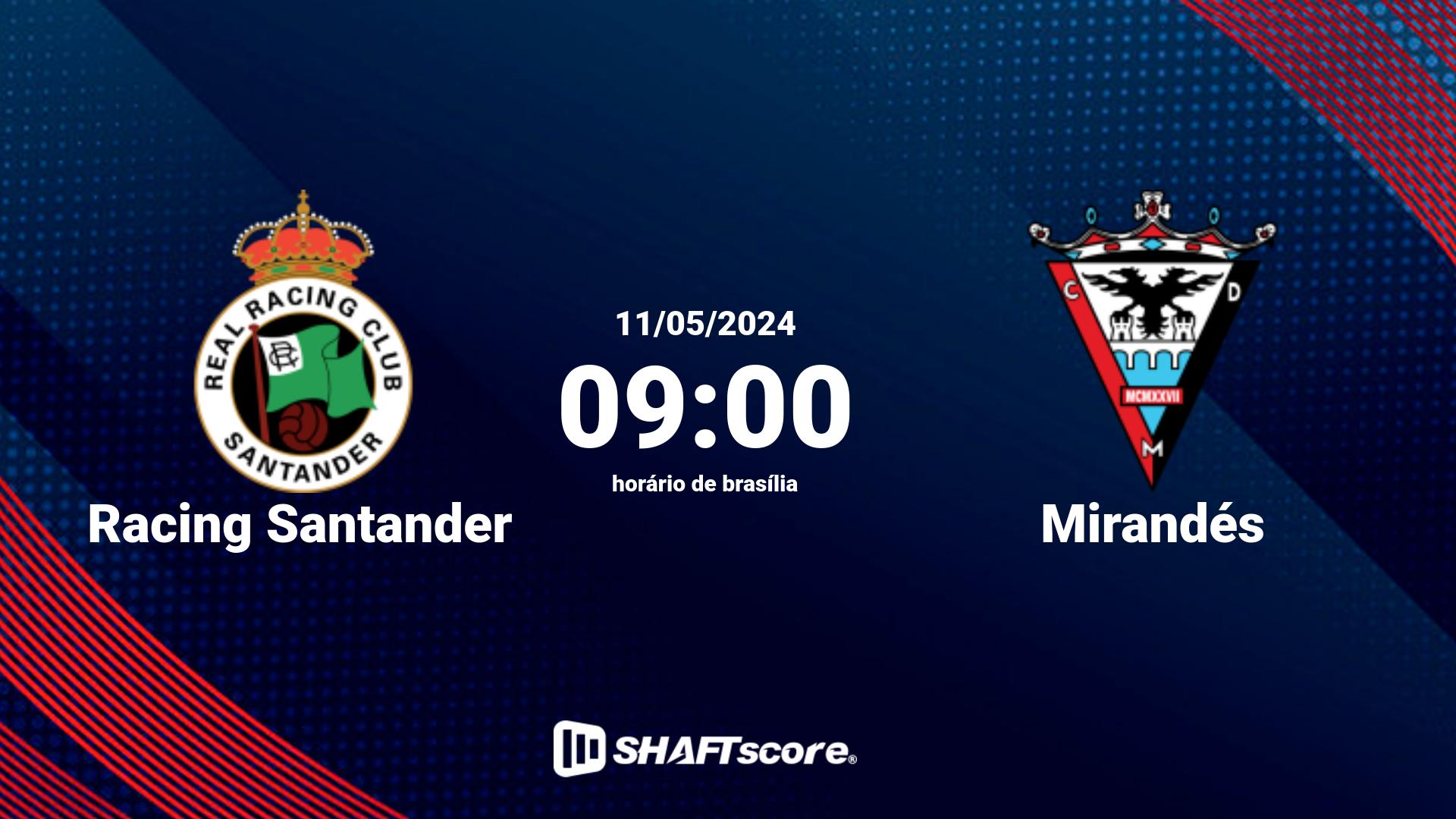 Estatísticas do jogo Racing Santander vs Mirandés 11.05 09:00