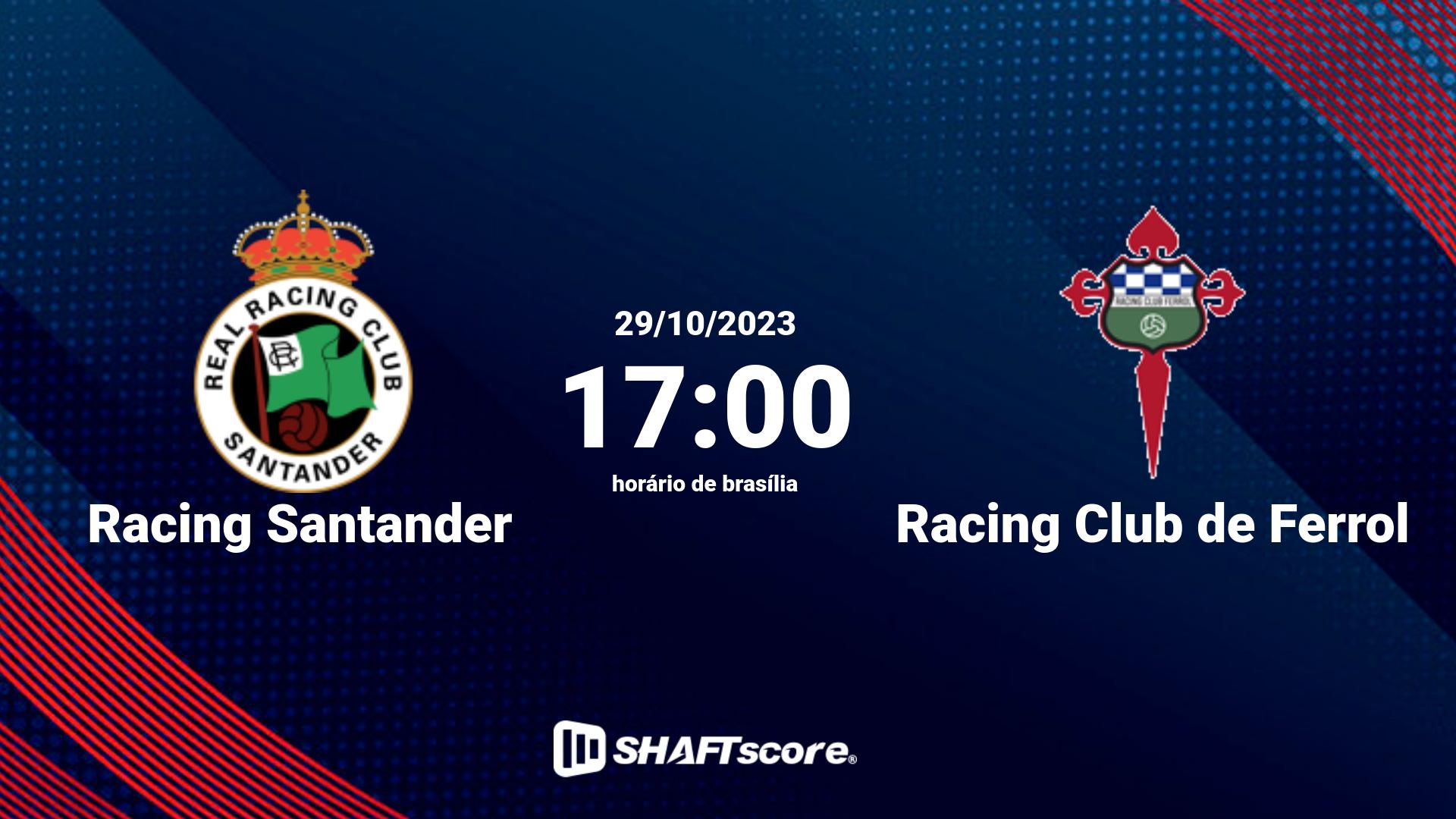 Estatísticas do jogo Racing Santander vs Racing Club de Ferrol 29.10 17:00