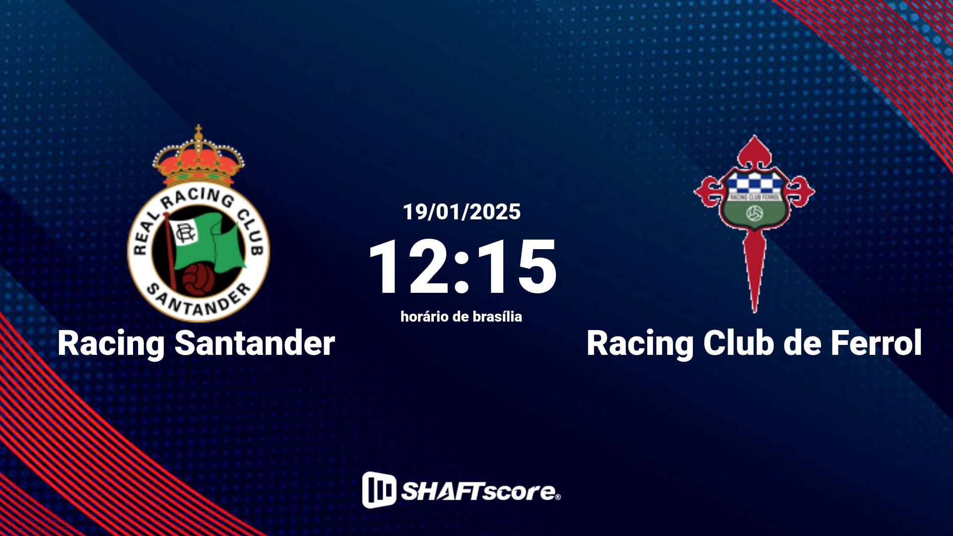 Estatísticas do jogo Racing Santander vs Racing Club de Ferrol 19.01 12:15