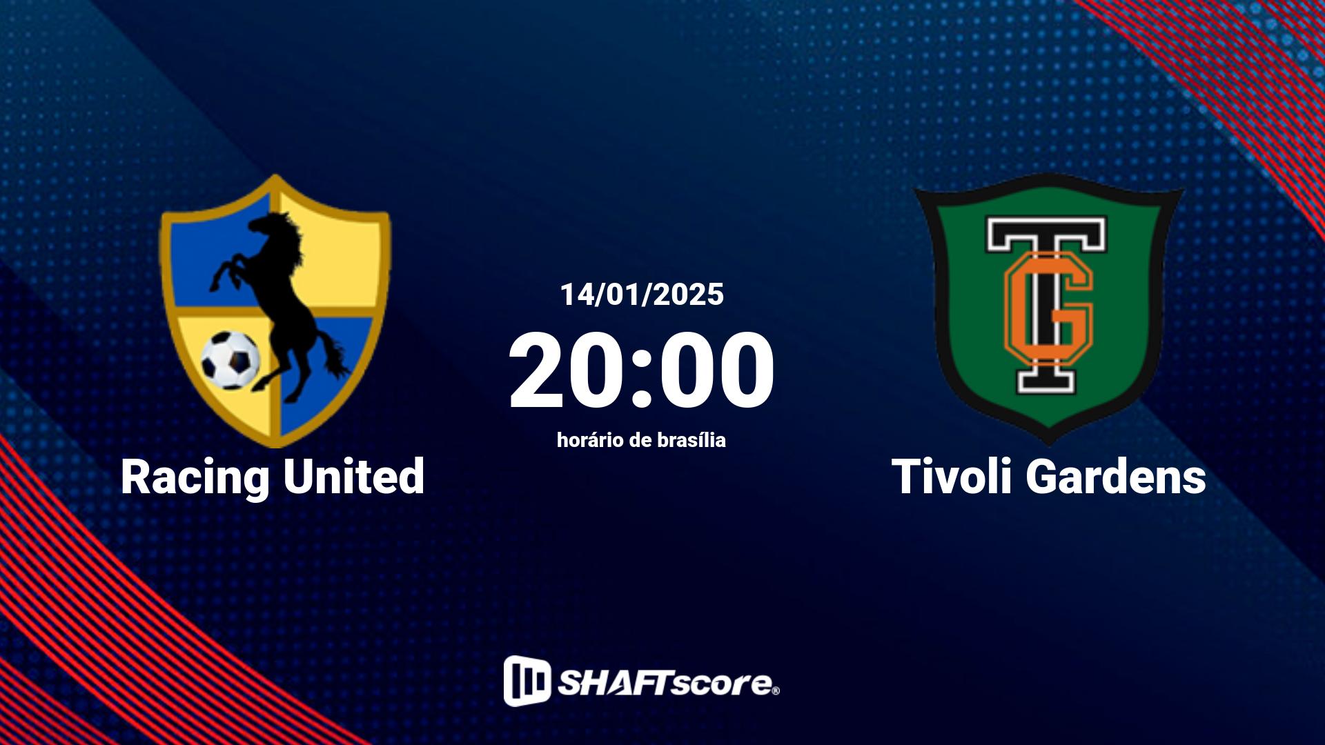 Estatísticas do jogo Racing United vs Tivoli Gardens 14.01 20:00