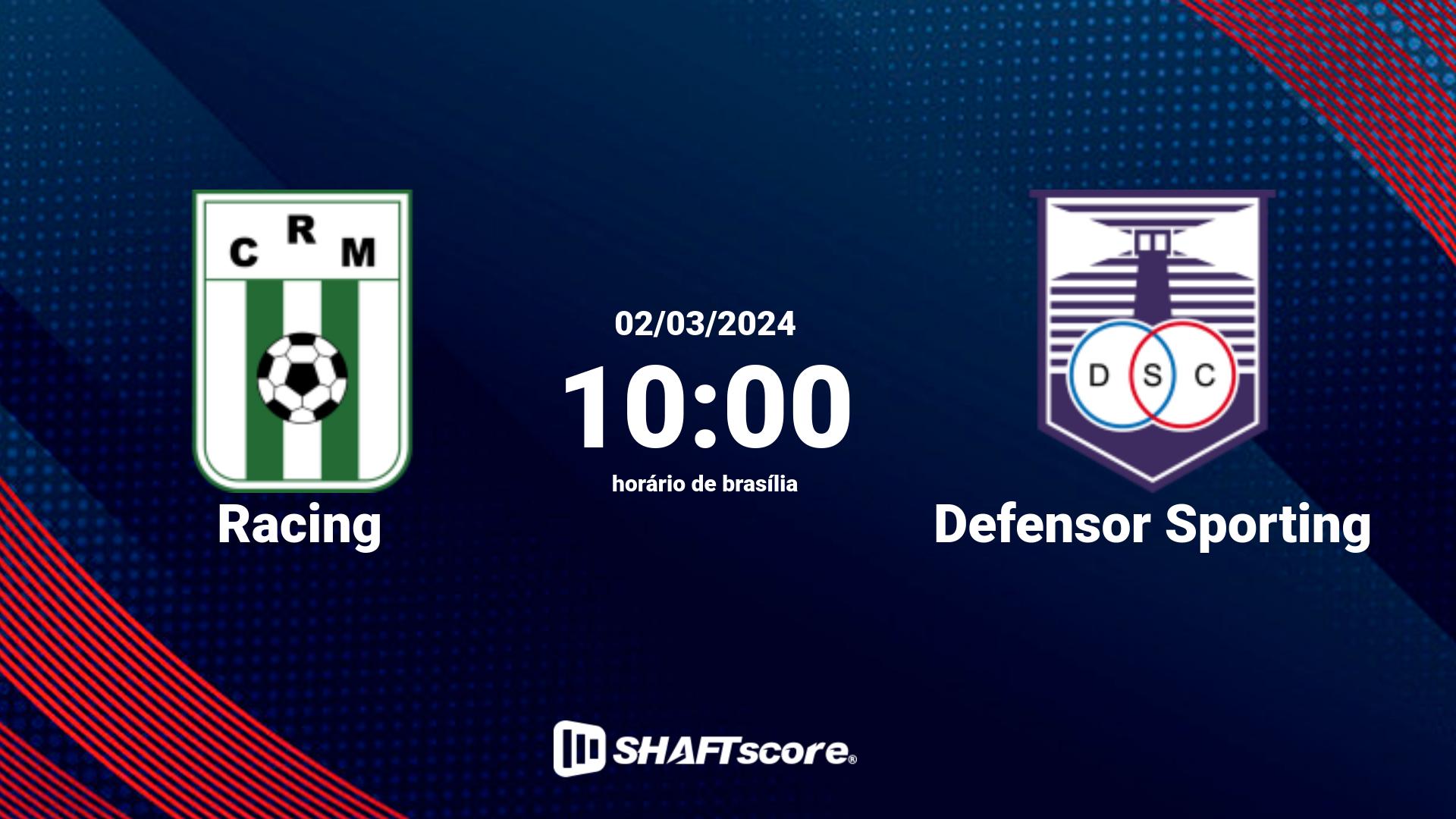 Estatísticas do jogo Racing vs Defensor Sporting 02.03 10:00